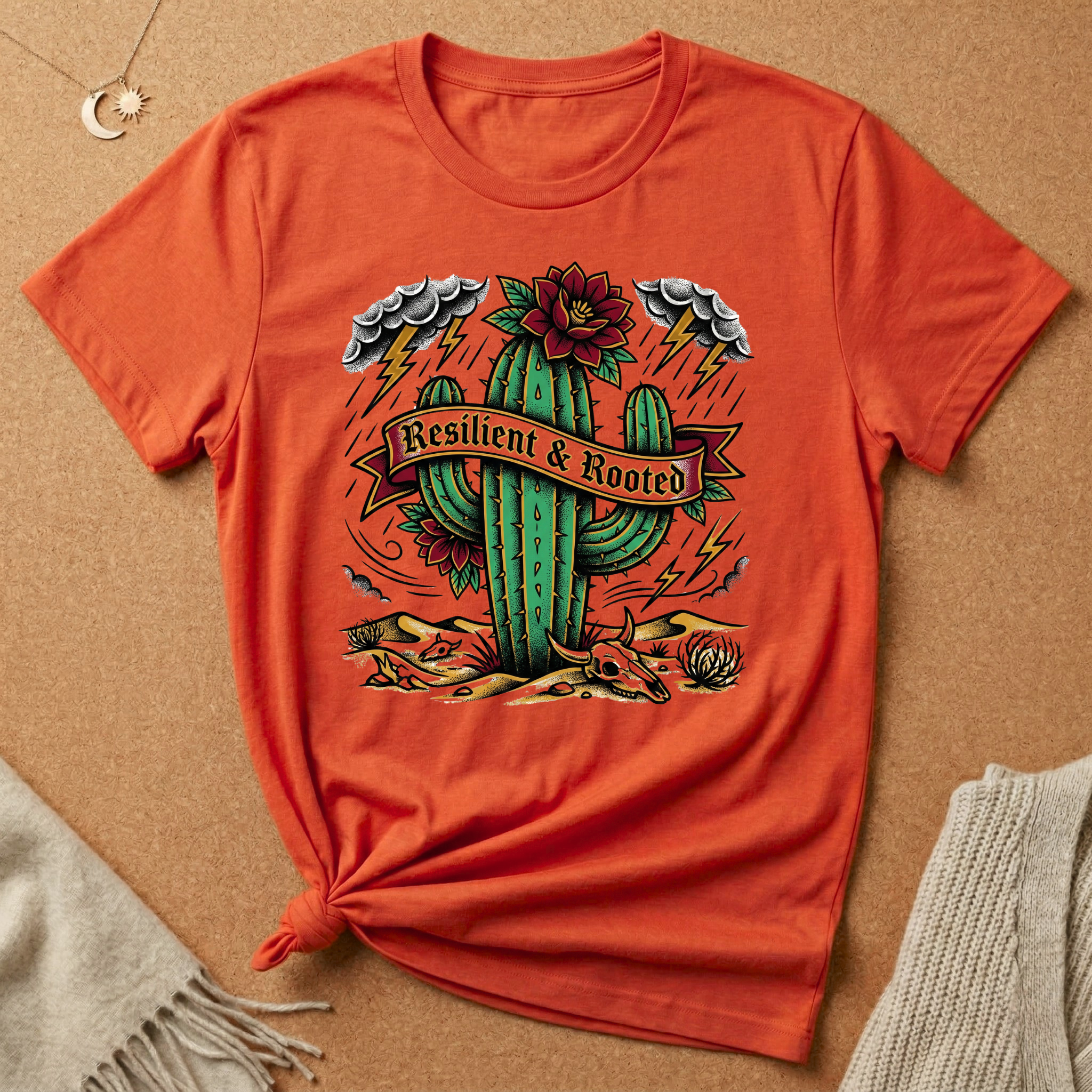 Resilient and Rooted with cactus Tee