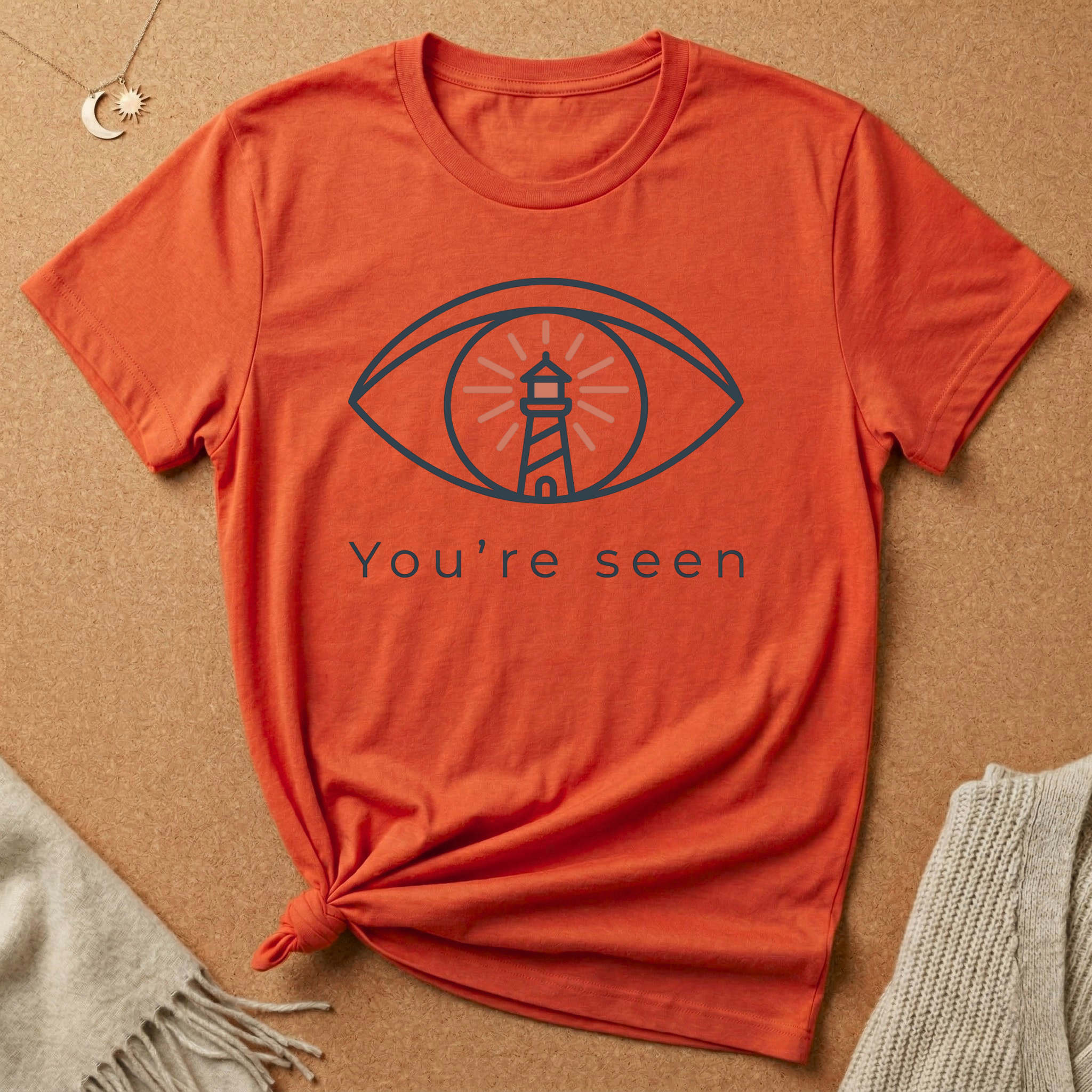 You're Seen Eye with Lighthouse Enneagram Four Core Want Tee