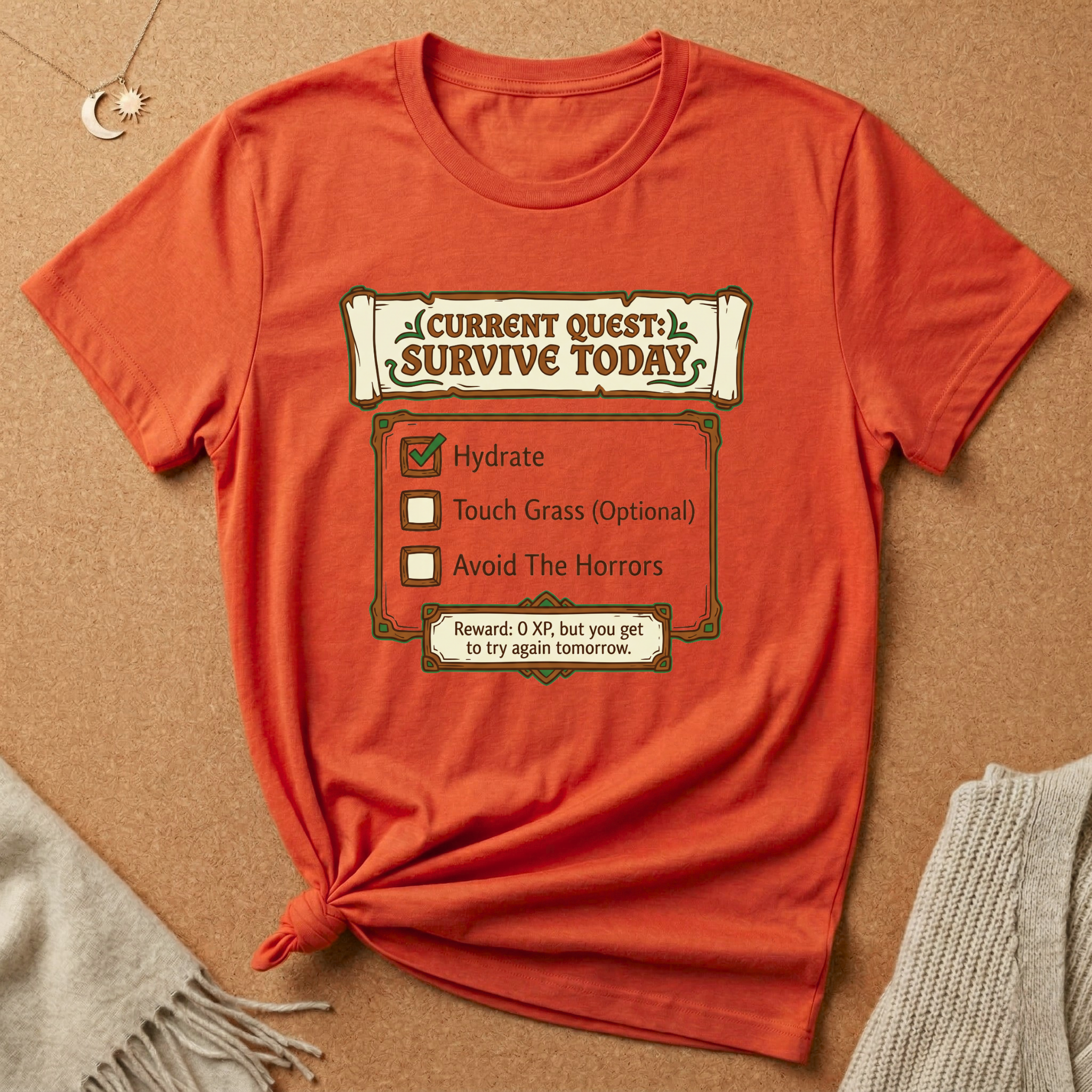 Current Quest: Survive Today RPG Tee