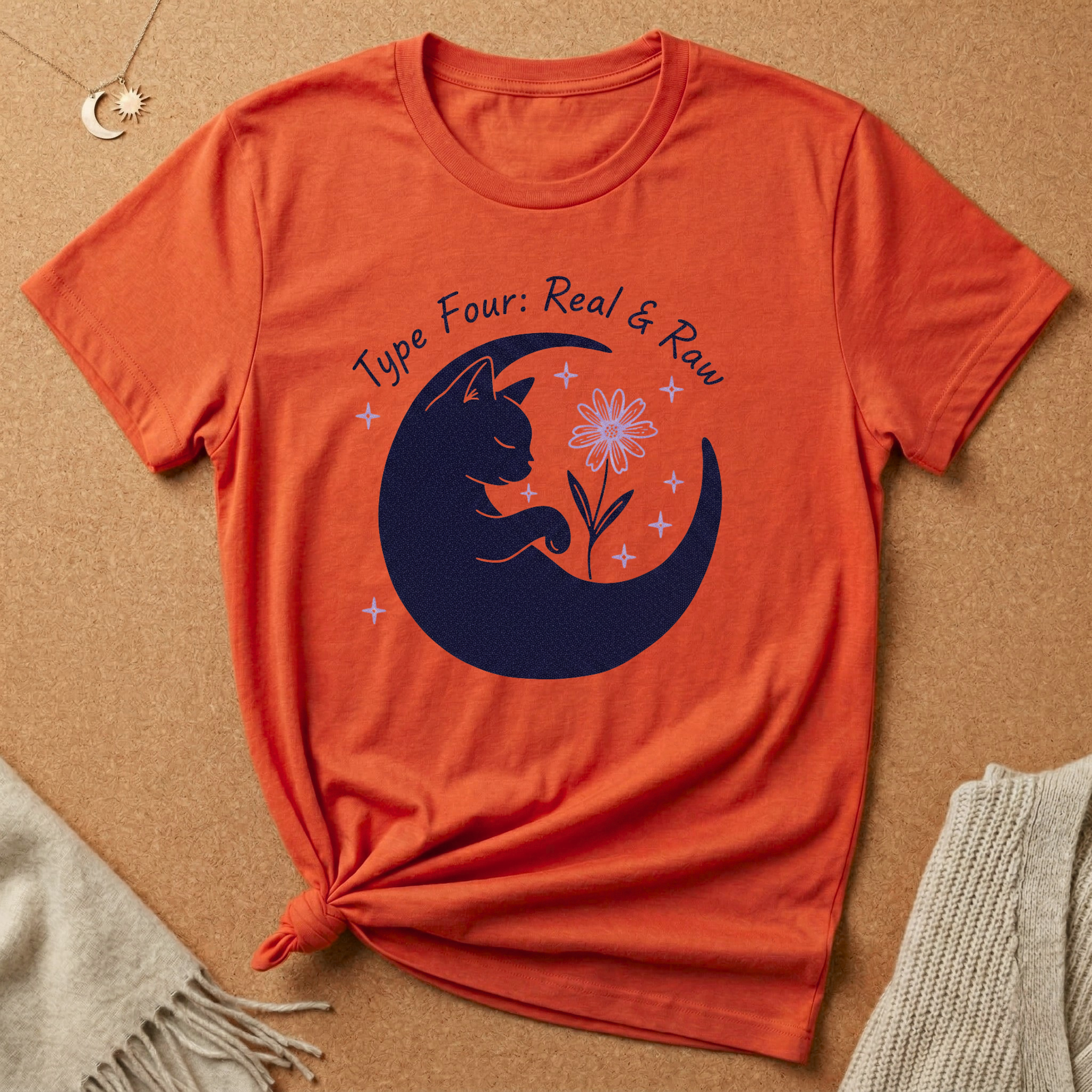 Enneagram Type 4: Real & Raw Cat Moon Tee
