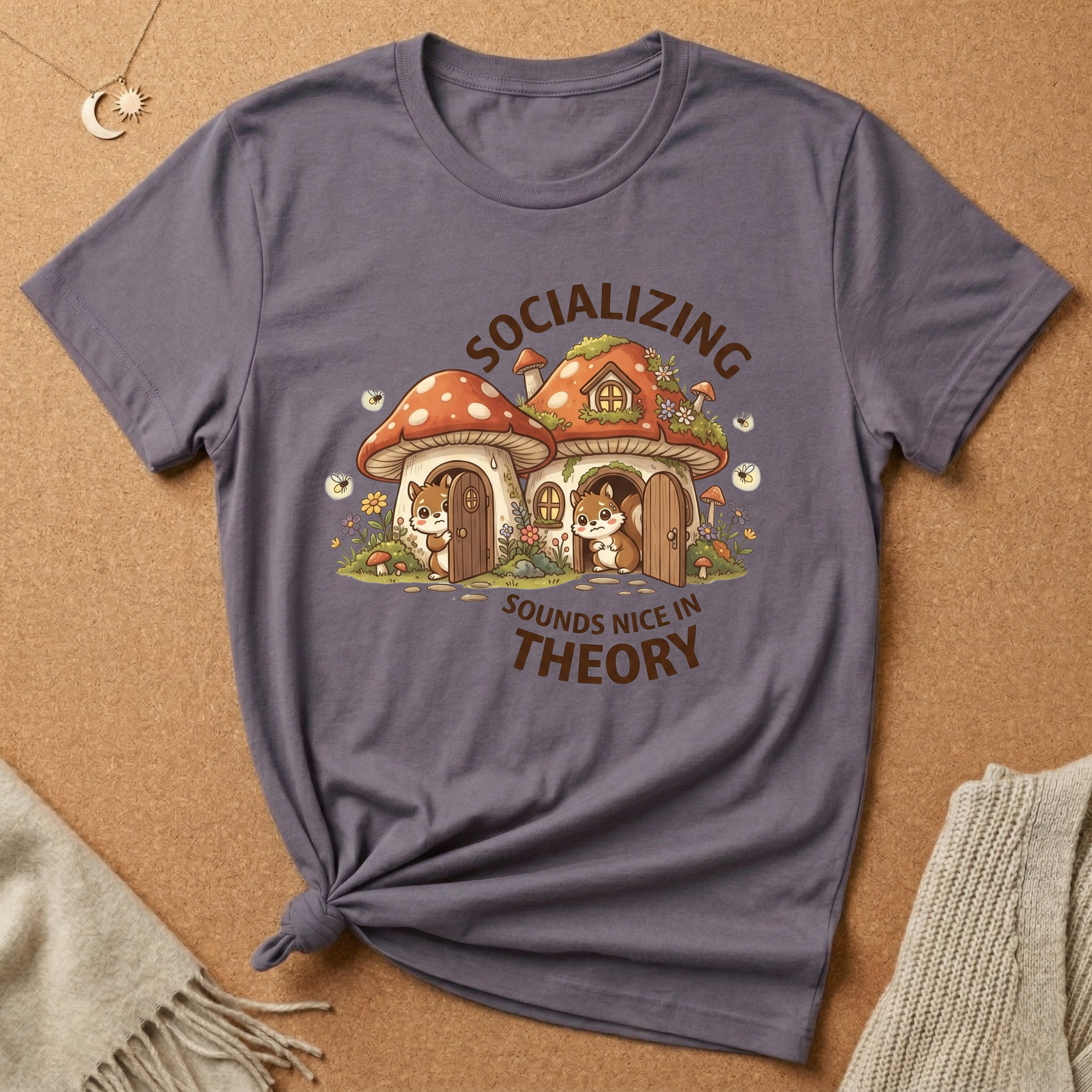 Socializing Sounds Nice In Theory Cottagecore Tee
