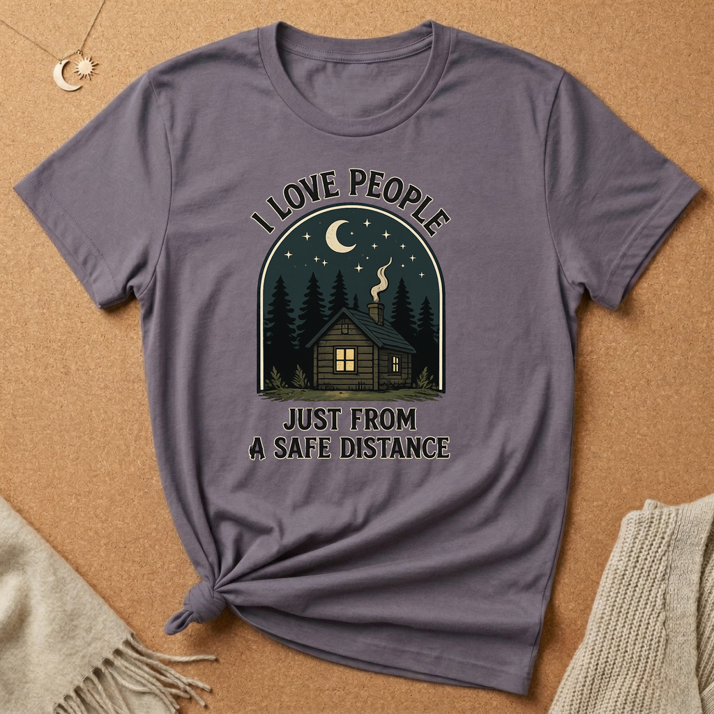 I Love People Just From a Safe Distance Cabin Tee