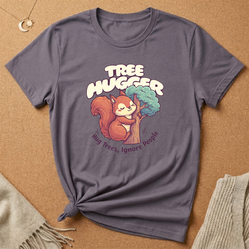 Tree Hugger Squirrel Ignore People Tee