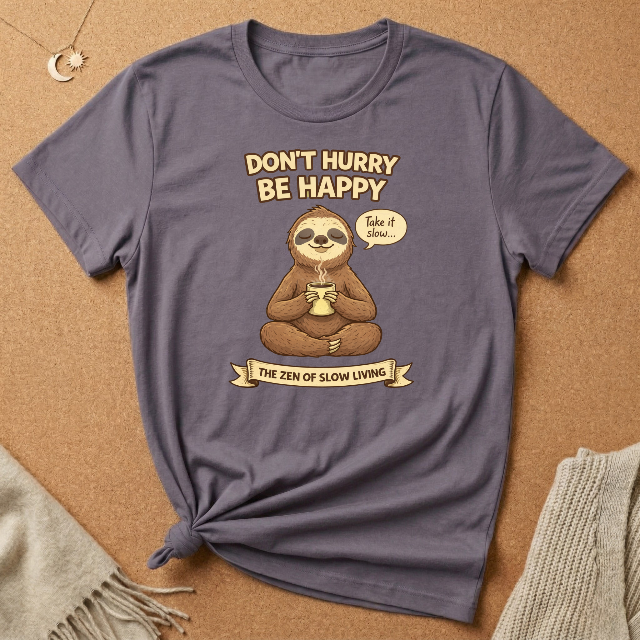 Don't Hurry Be Happy Sloth Tee