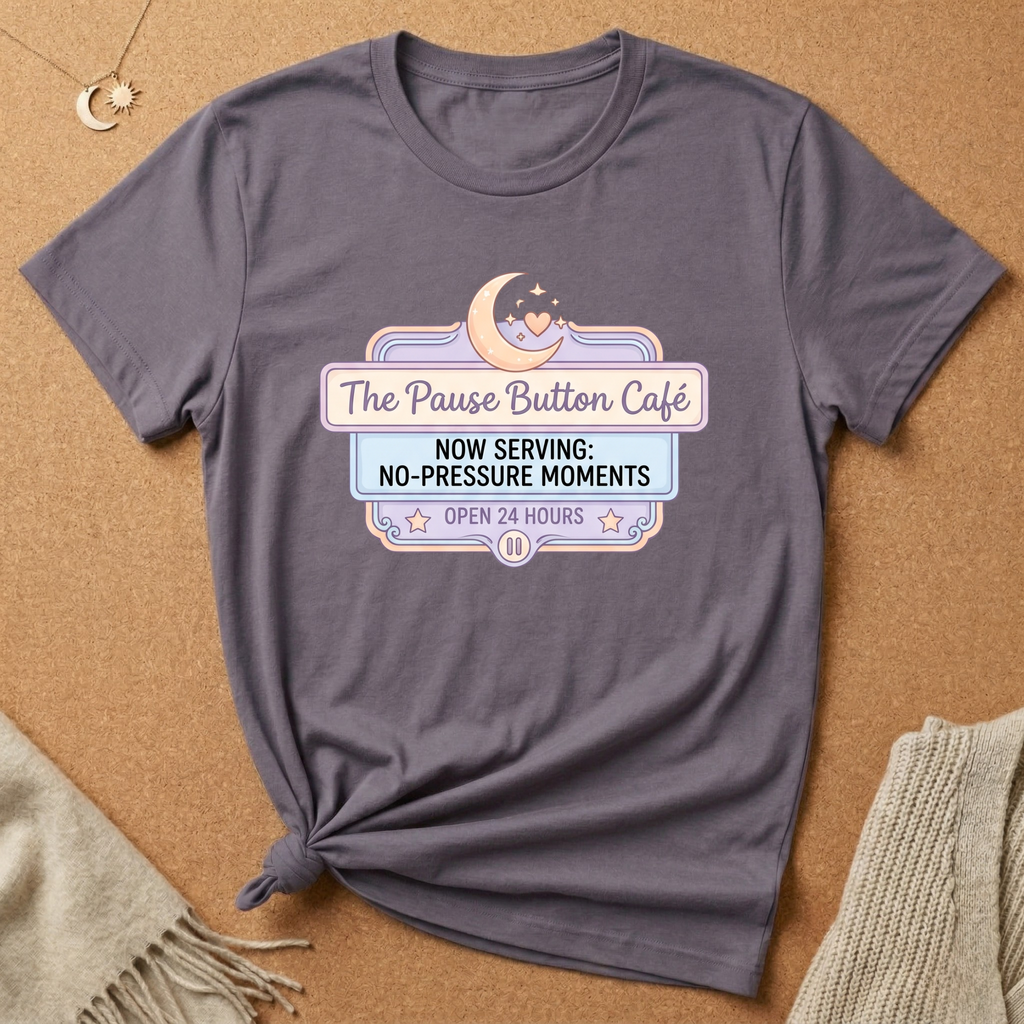 Pause Button Cafe Tee