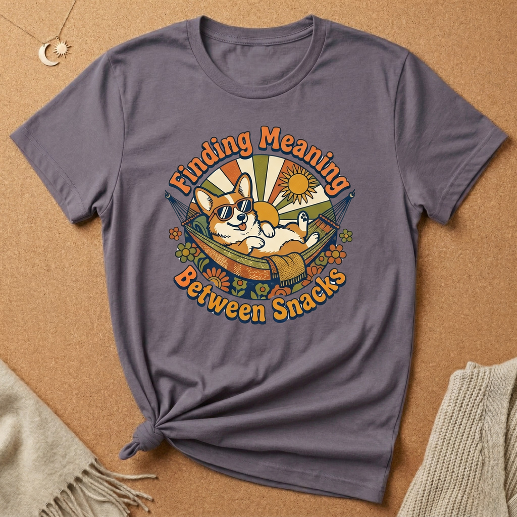 Finding Meaning Between Snacks Chill Corgi Tee