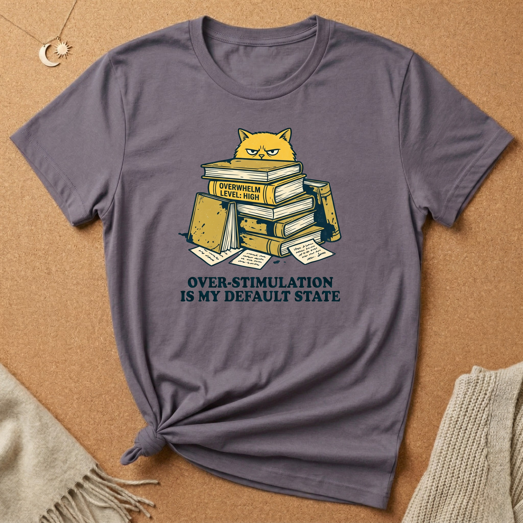 Overstimulated Cat Tee
