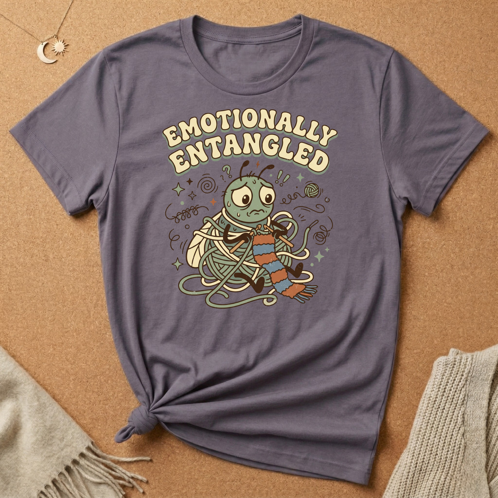 Emotionally Entagled Crochet Anxiety Fly Tee