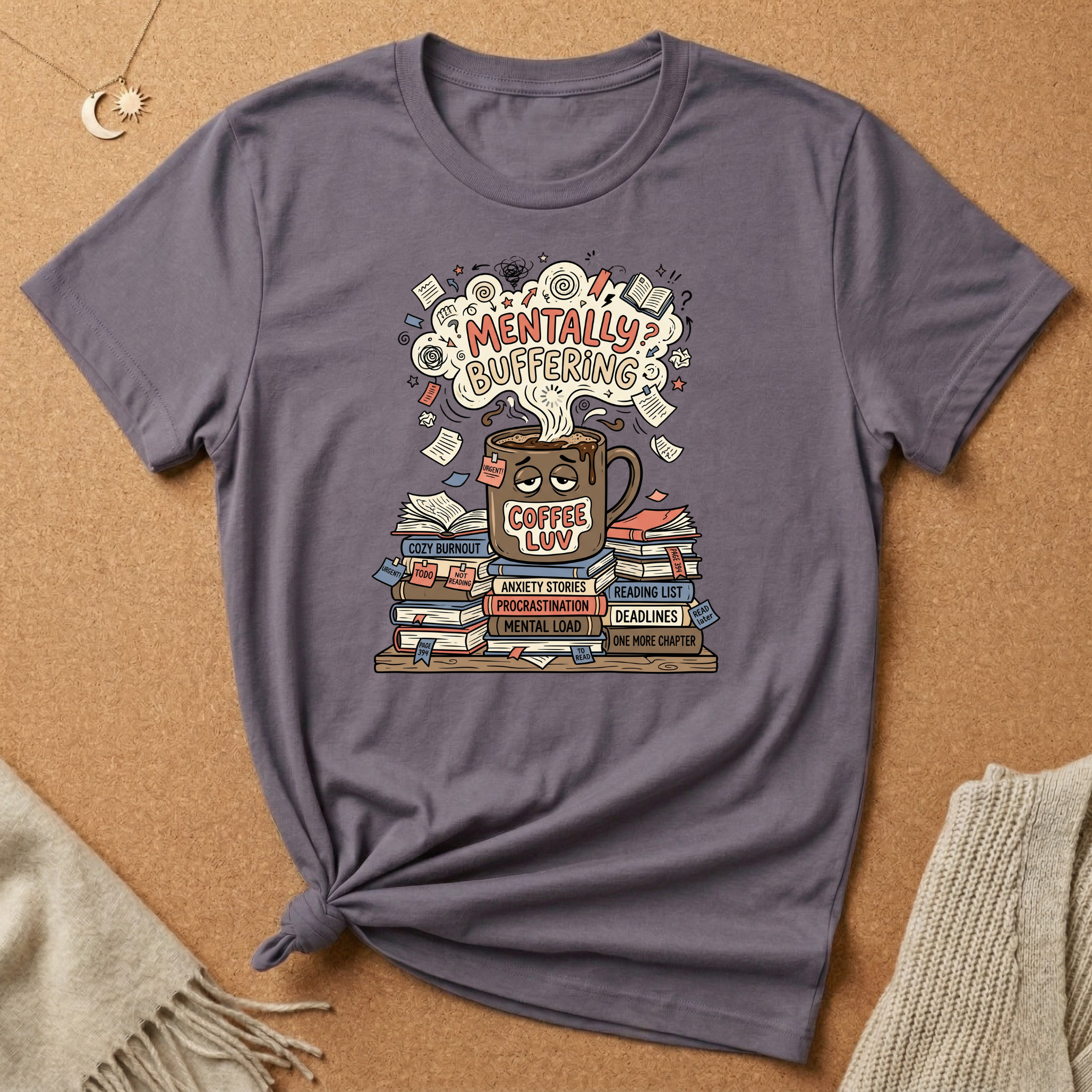 Mentally Buffering with Books Tee