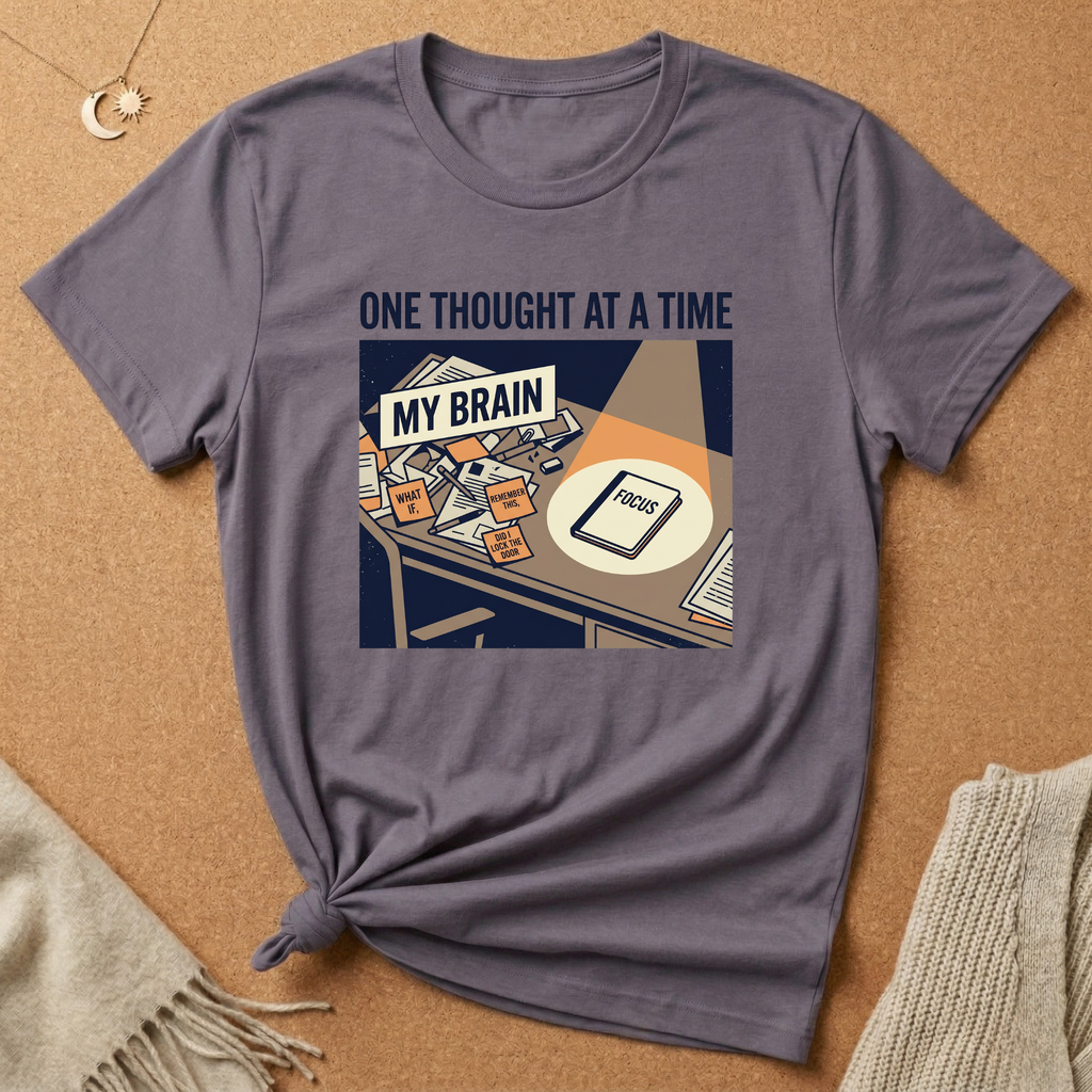 One Thought At a Time Office Desk Tee