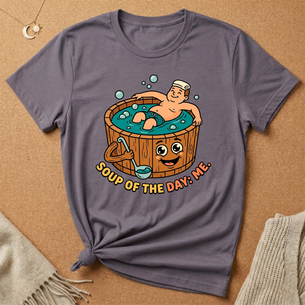 Soup of the Day: Me. Hot tub Tee