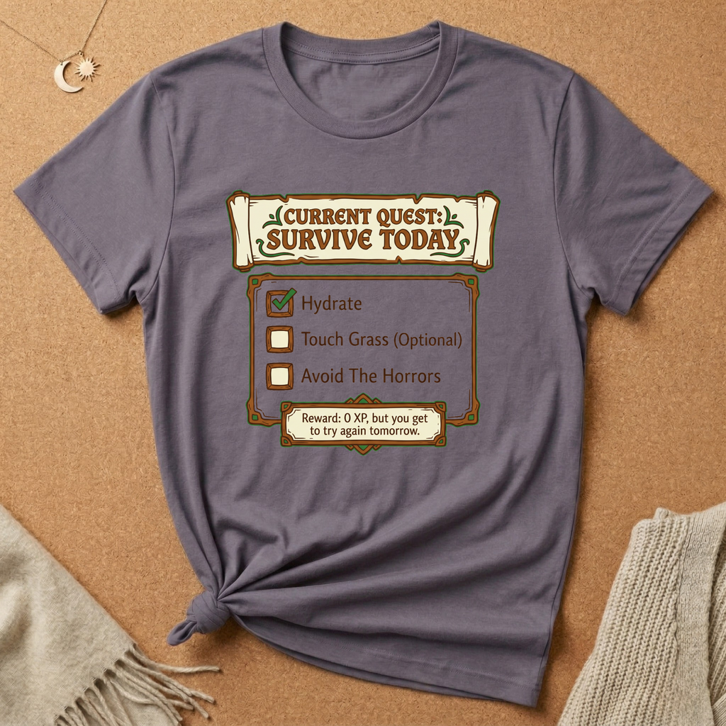 Current Quest: Survive Today RPG Tee
