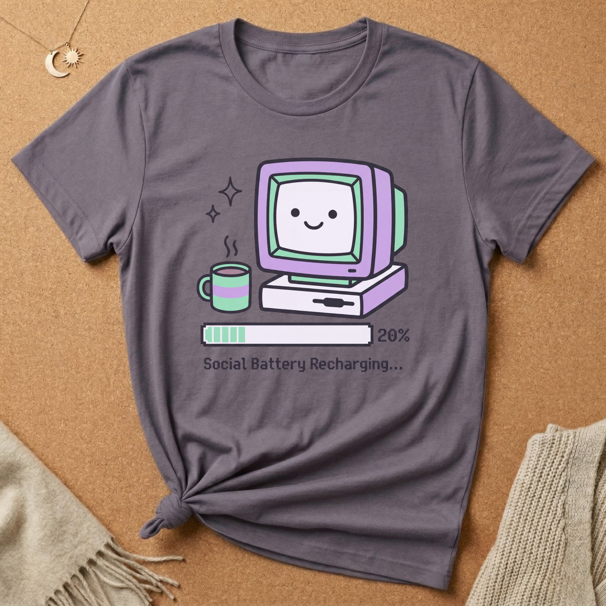 Social Battery Recharging Computer Tee