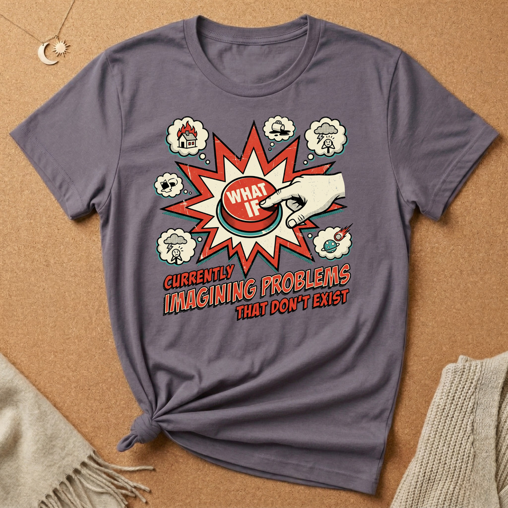 What If Button Vintage Ad Tee