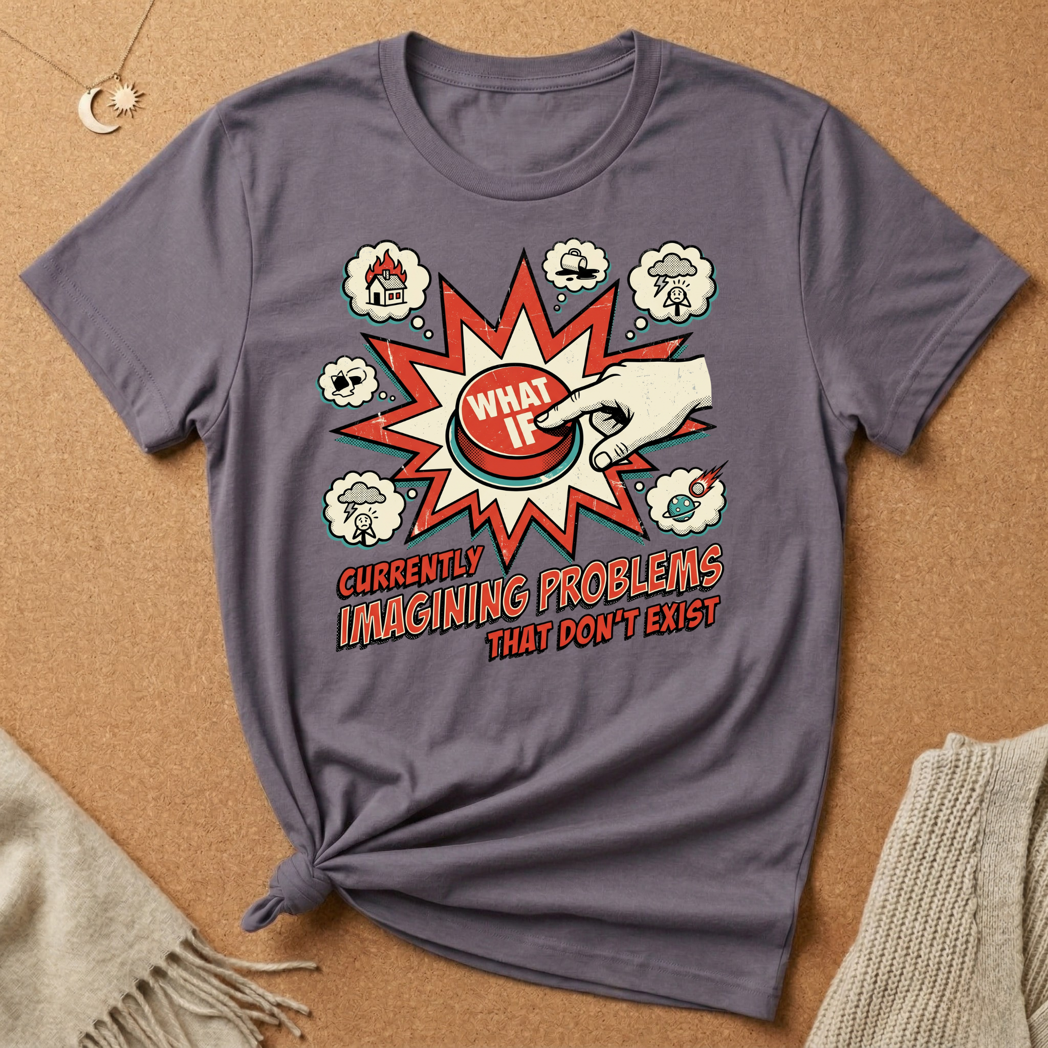 What If Button Vintage Ad Tee