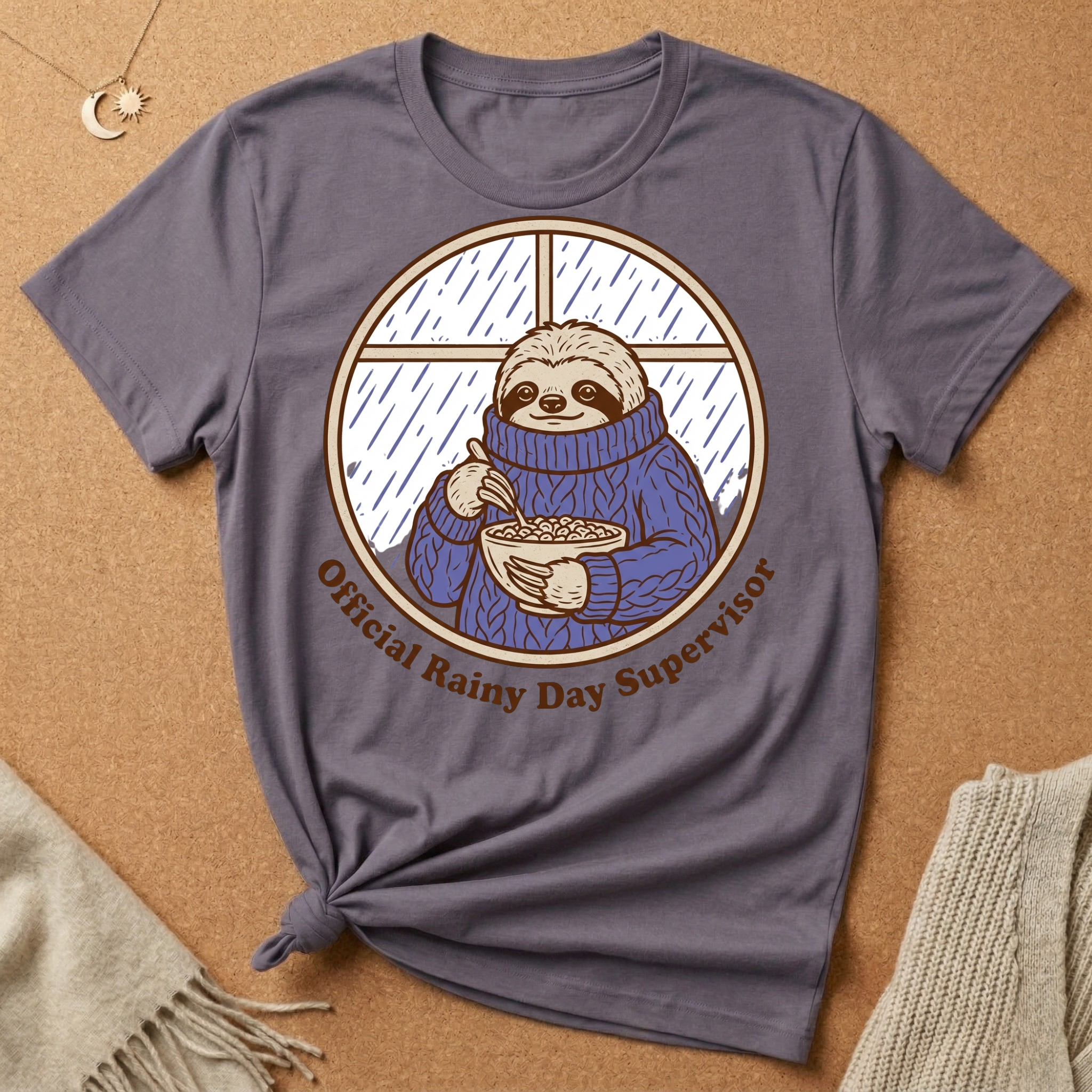 Sloth Official Rainy Day Supervisor Tee