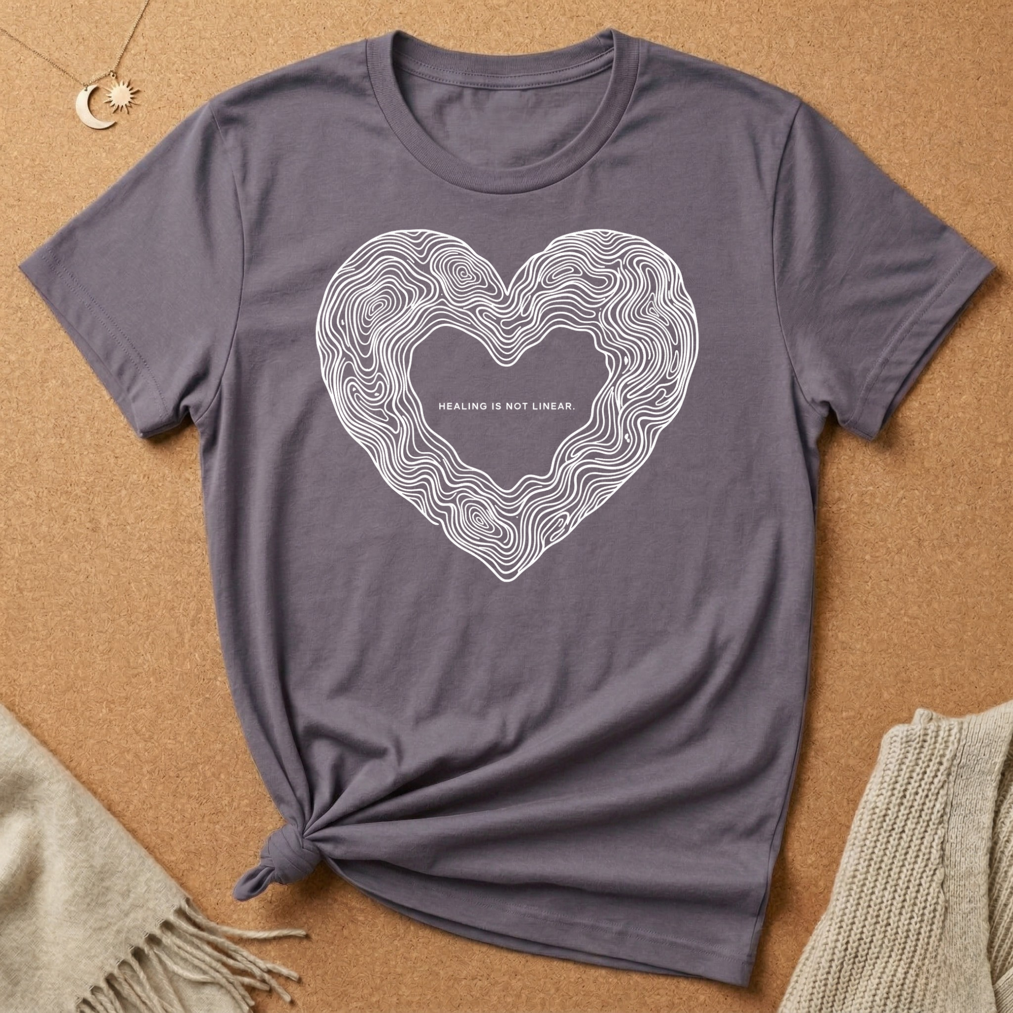 Heart Topography Healing Is Not Linear Tee