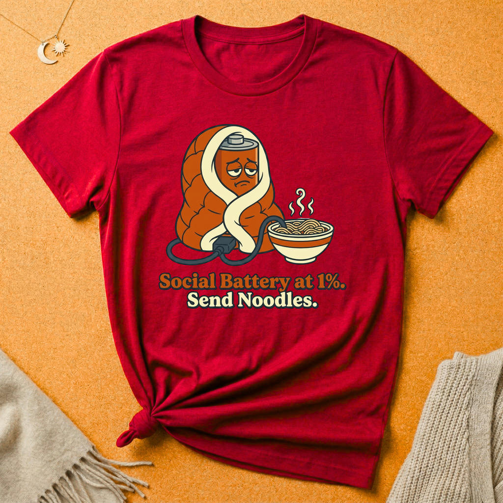 Send Noodles Social Battery in Blanket Tee