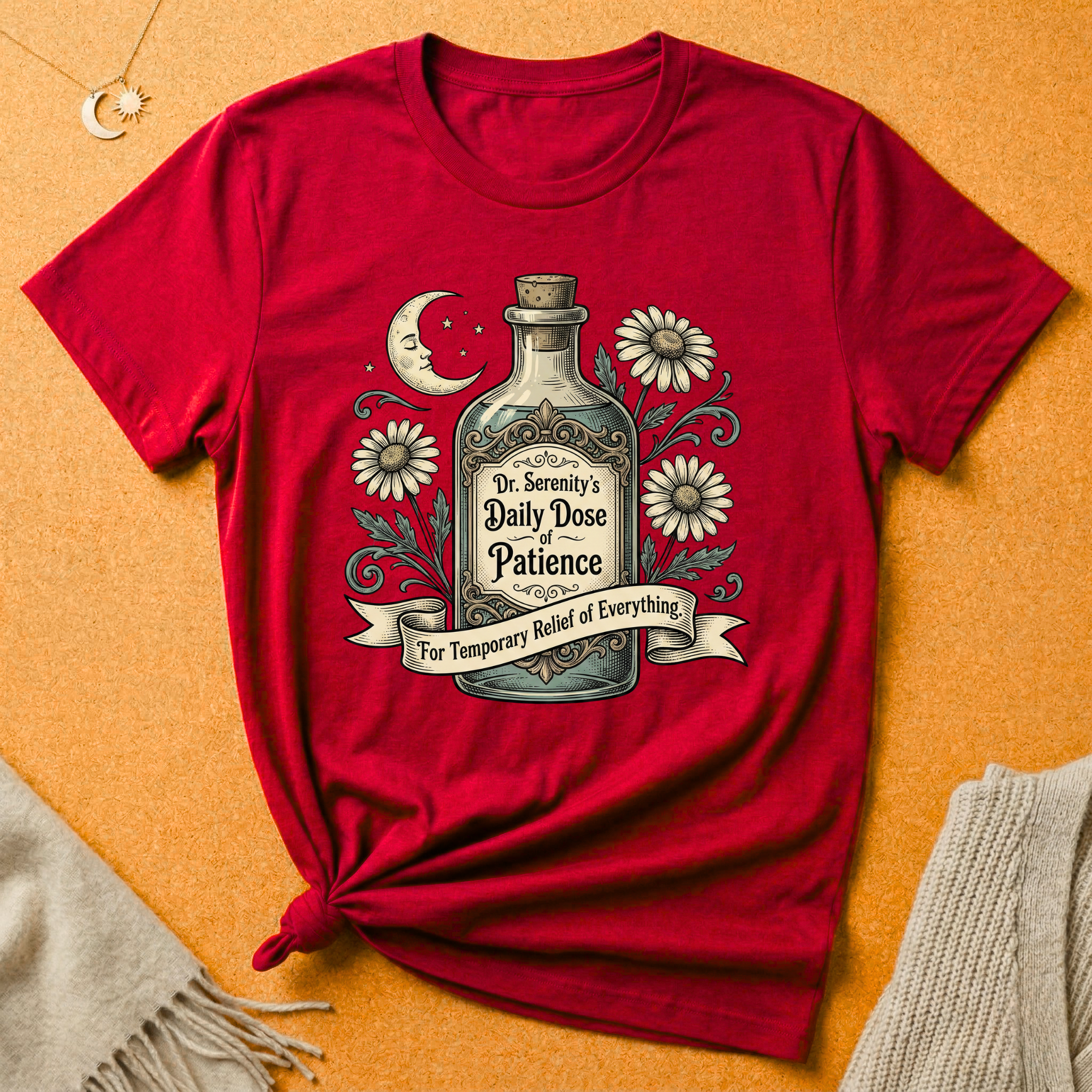 Daily Dose of Patience Apothecary Bottle Tee