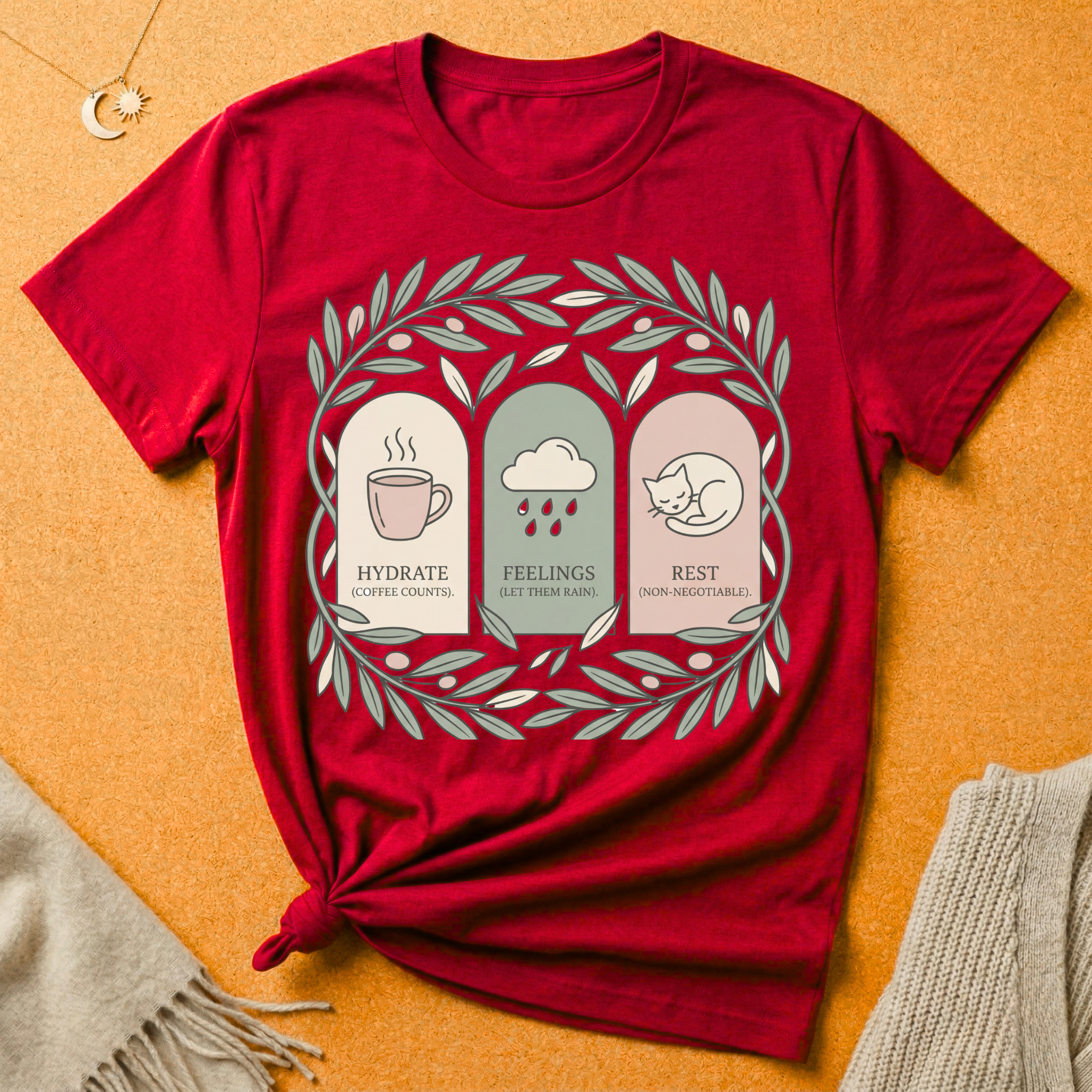 Hydrate, Feelings, and Rest Tee