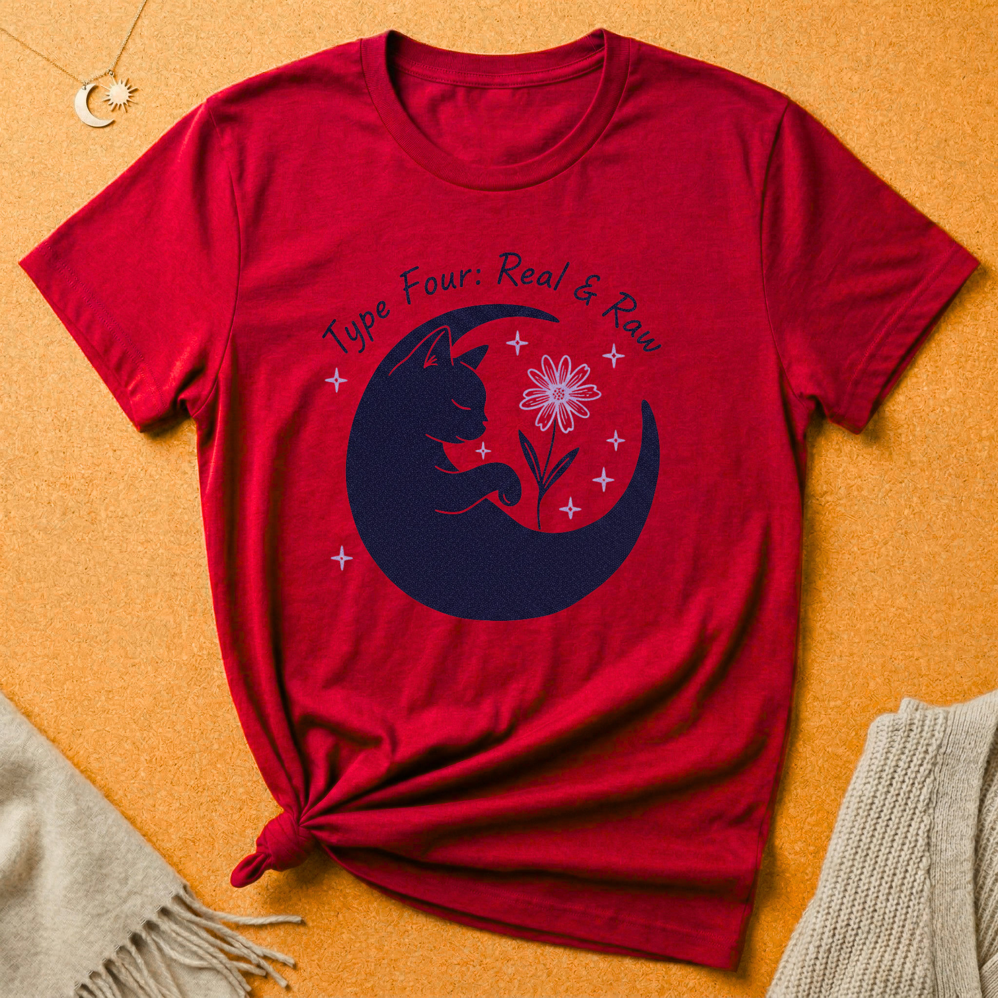 Enneagram Type 4: Real & Raw Cat Moon Tee
