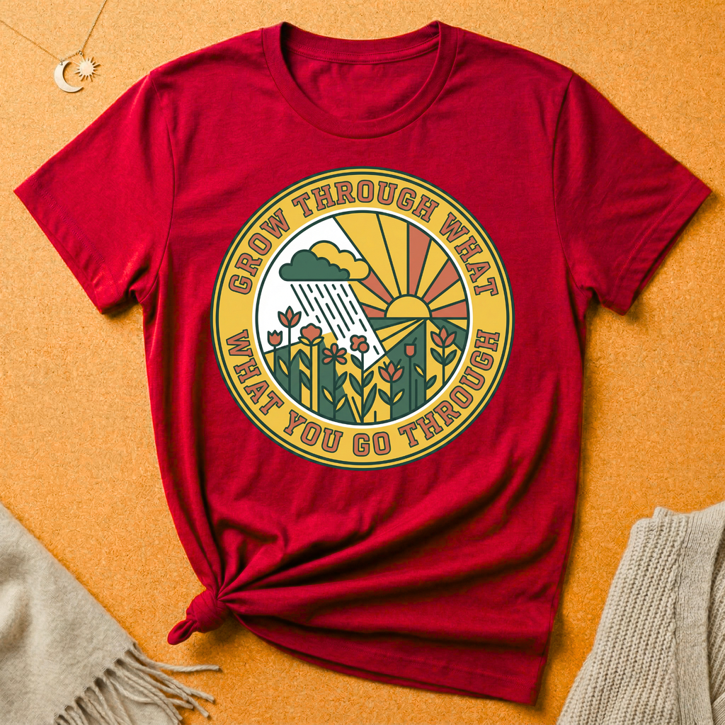 Grow Through What You Go Through Weather Badge Tee