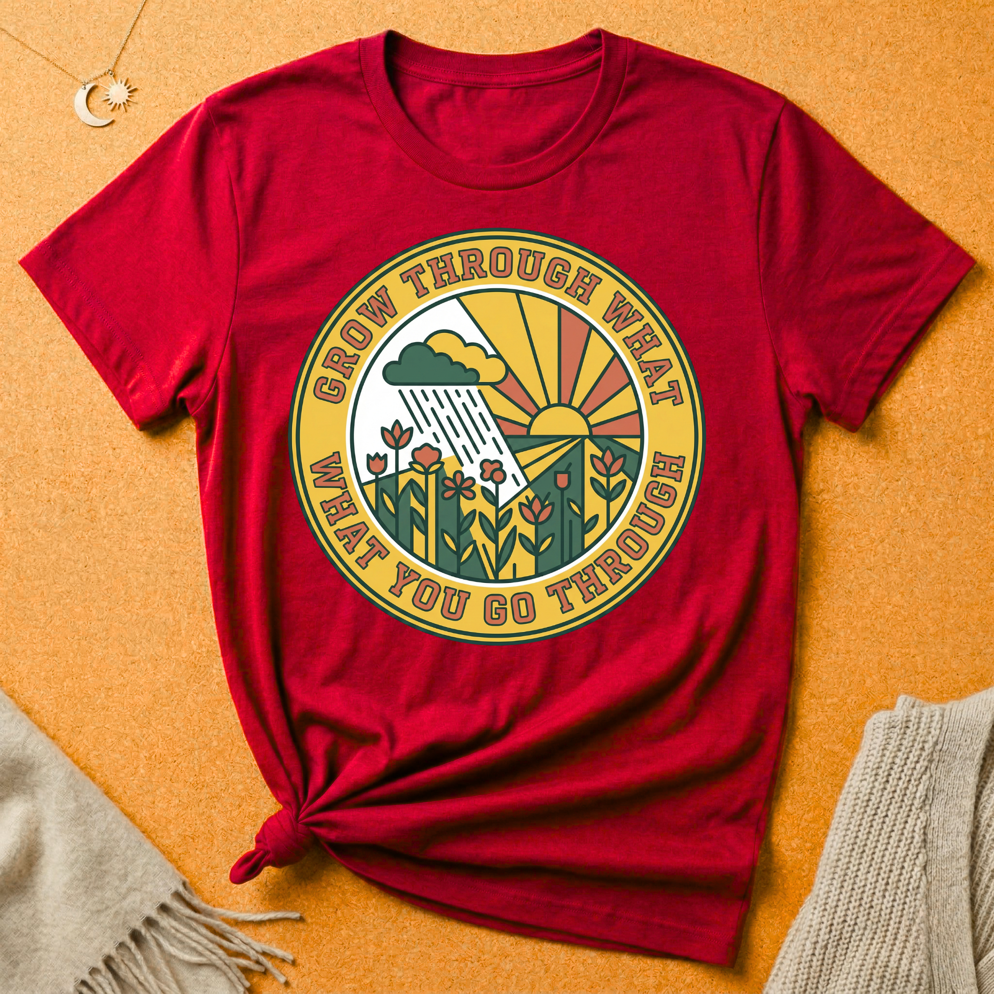 Grow Through What You Go Through Weather Badge Tee