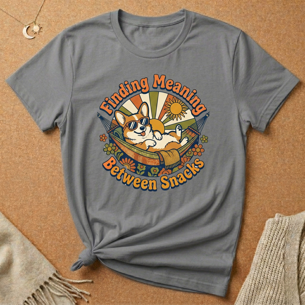 Finding Meaning Between Snacks Chill Corgi Tee