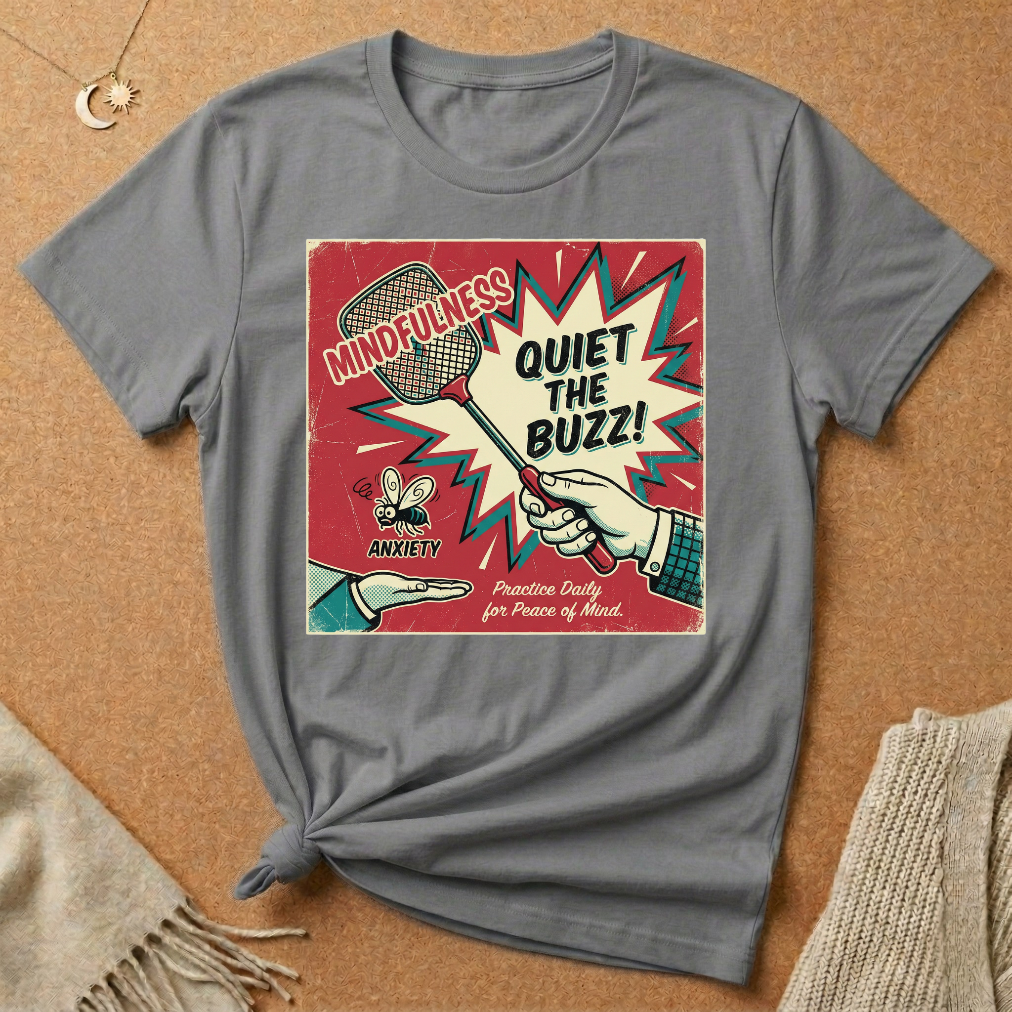 Quiet the Buzz! With Swatter Vintage Ad Tee