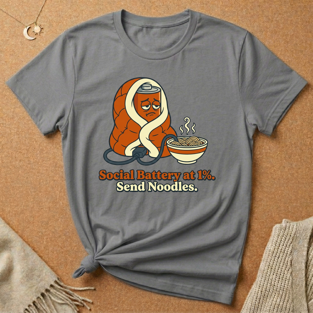 Send Noodles Social Battery in Blanket Tee