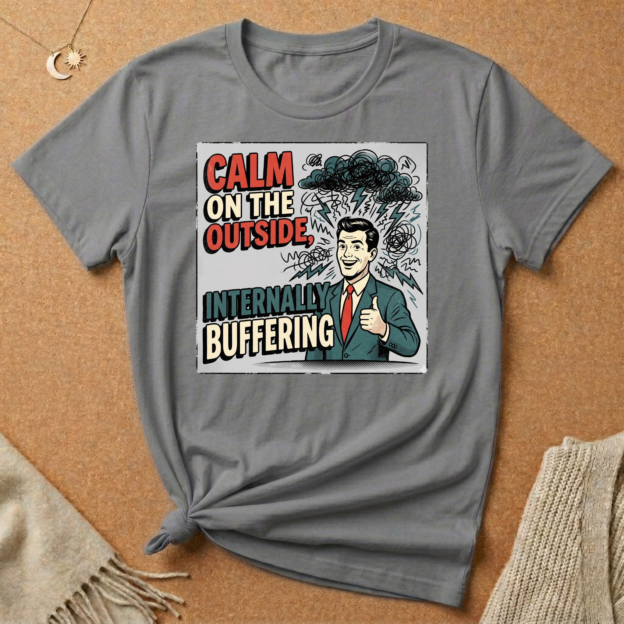 Calm on the Outside, Internally Buffering Vintage Ad Tee