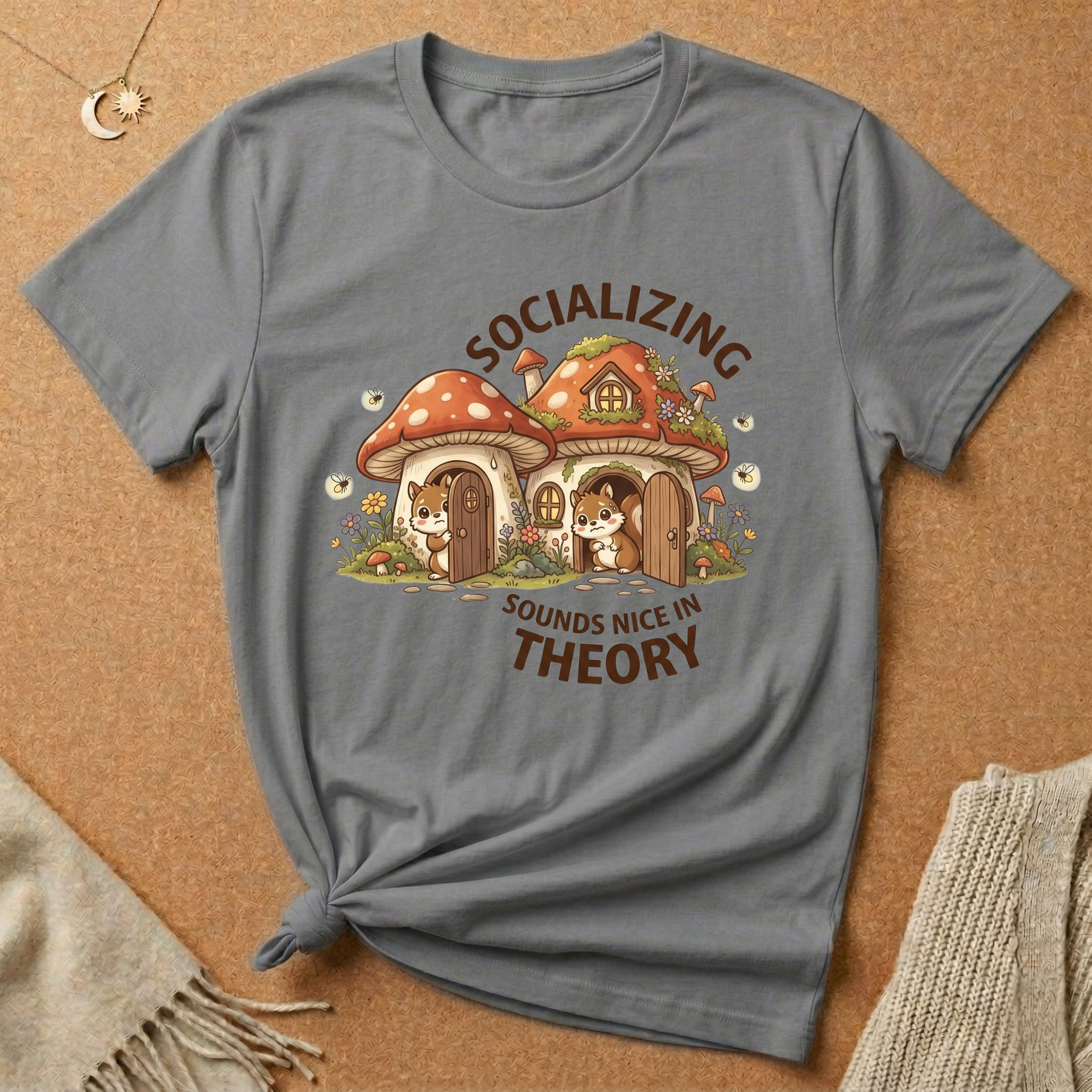 Socializing Sounds Nice In Theory Cottagecore Tee