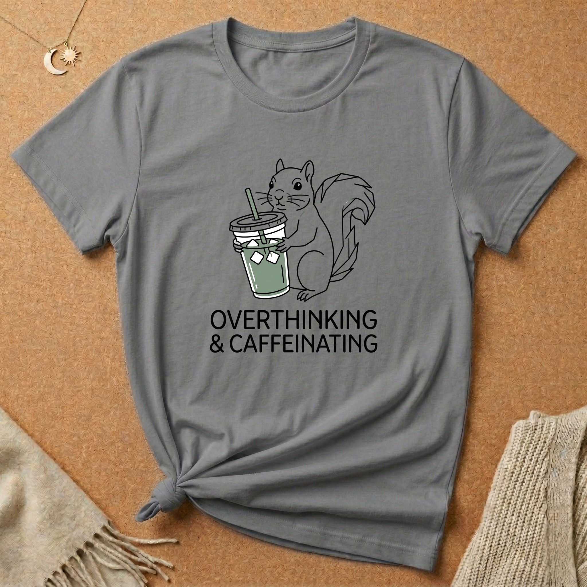 Overthinking and Caffeinating Squirrel Tee