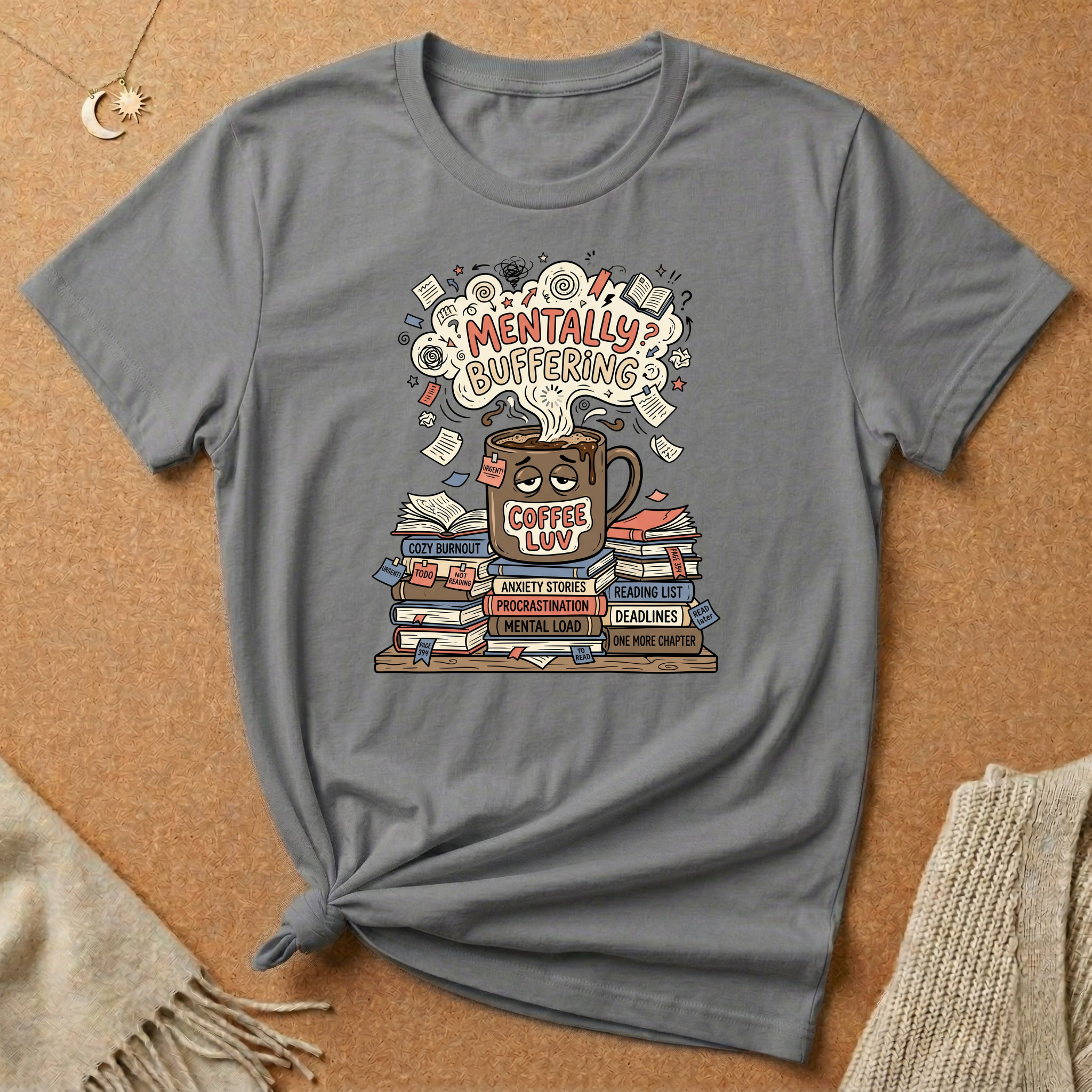 Mentally Buffering with Books Tee