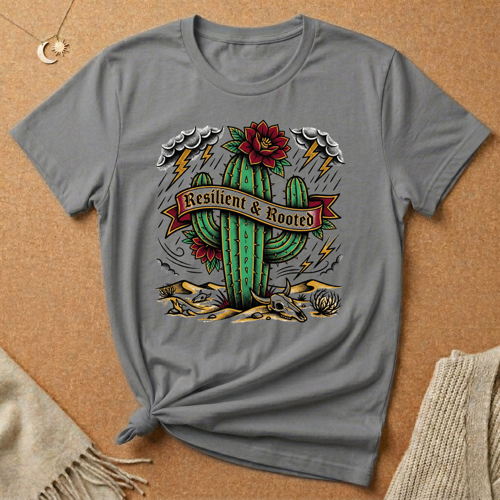 Resilient and Rooted with cactus Tee