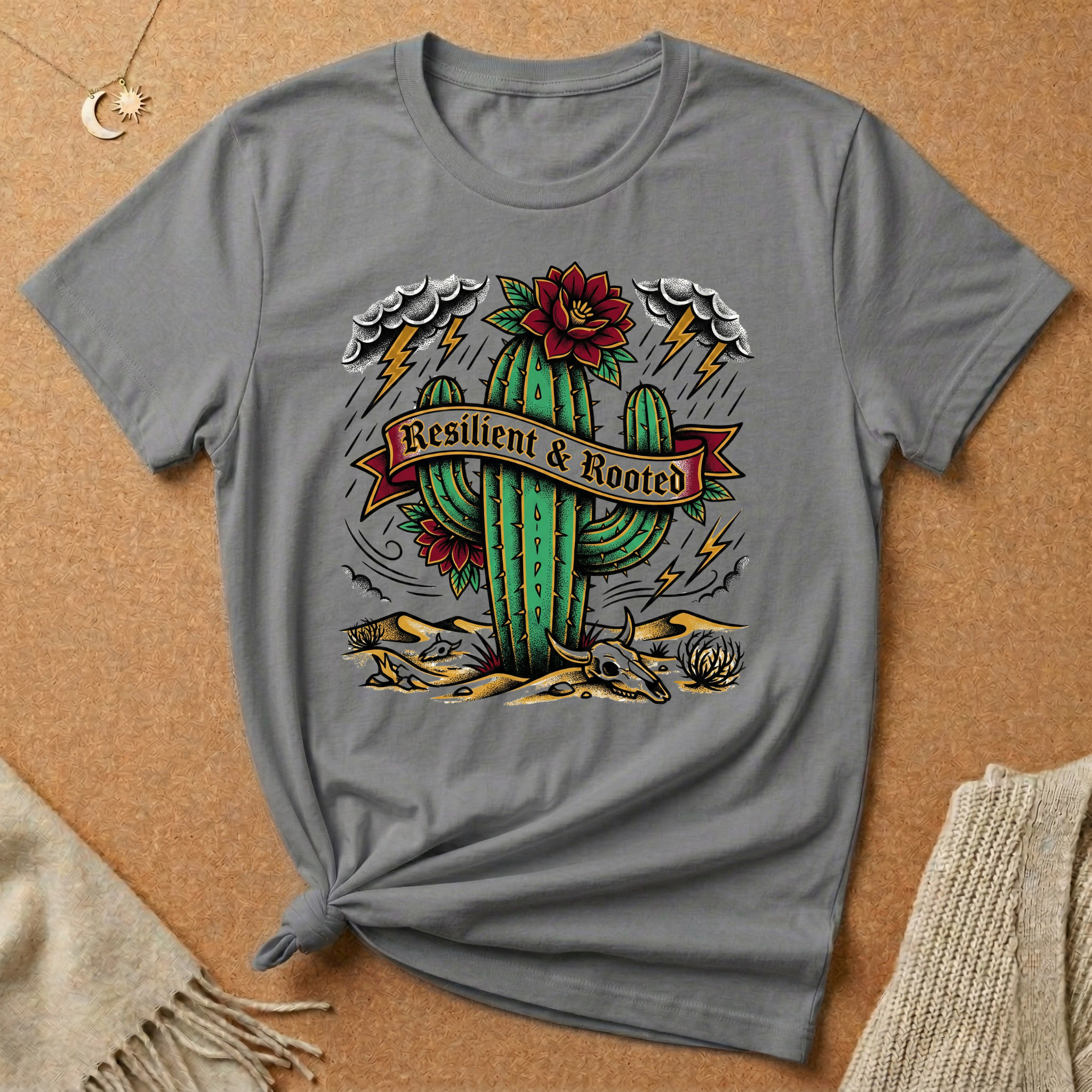 Resilient and Rooted with cactus Tee