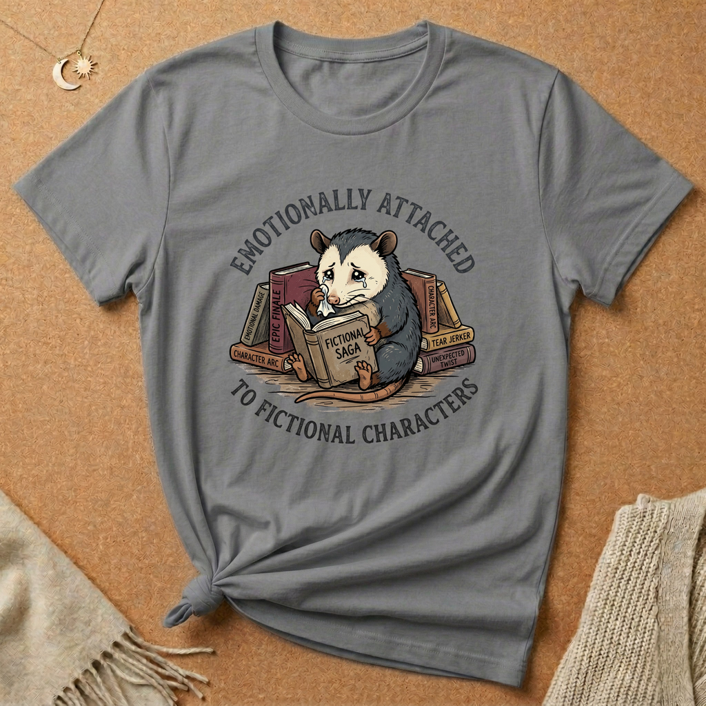 Emotionally Attached to Fictional Characters Opossum Tee