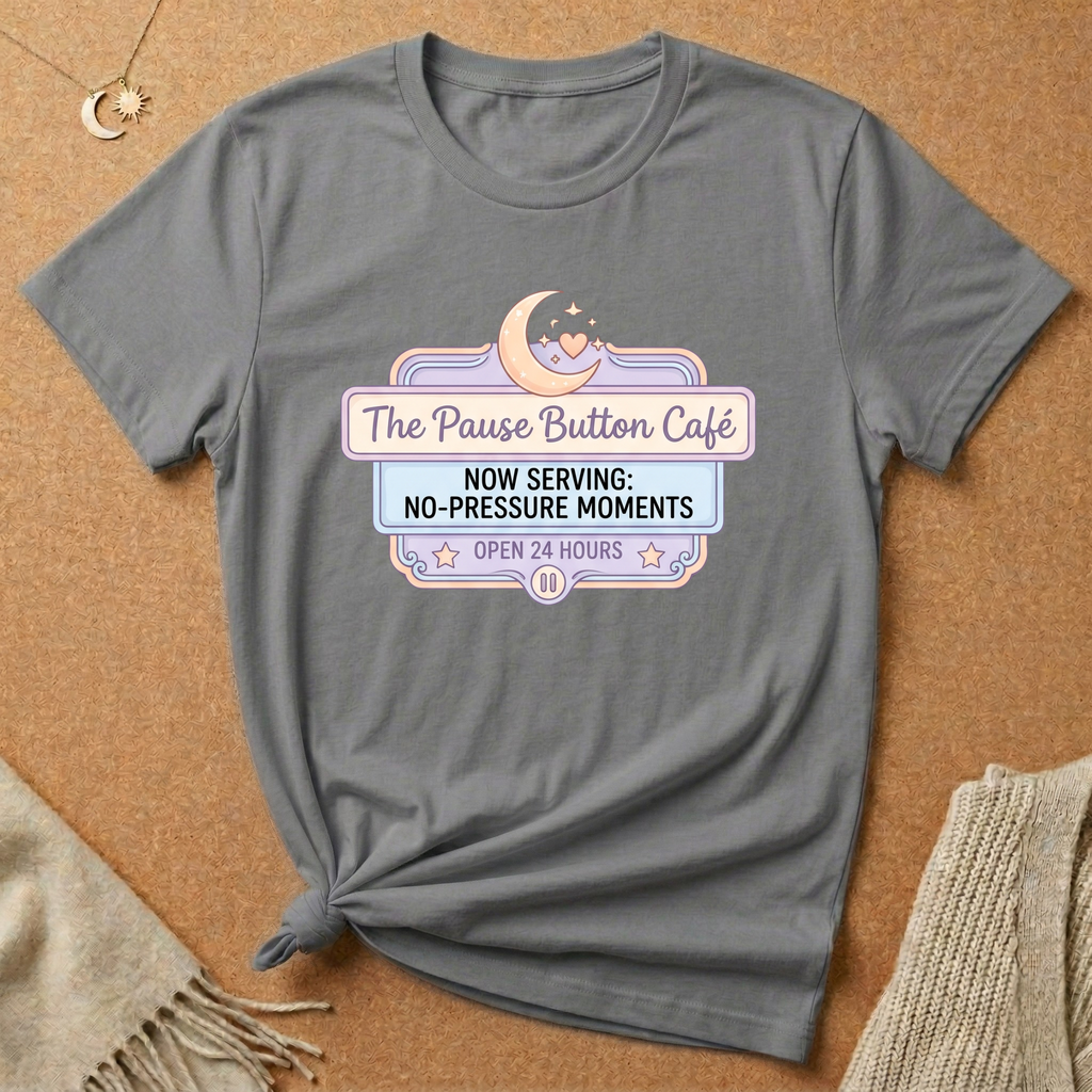 Pause Button Cafe Tee
