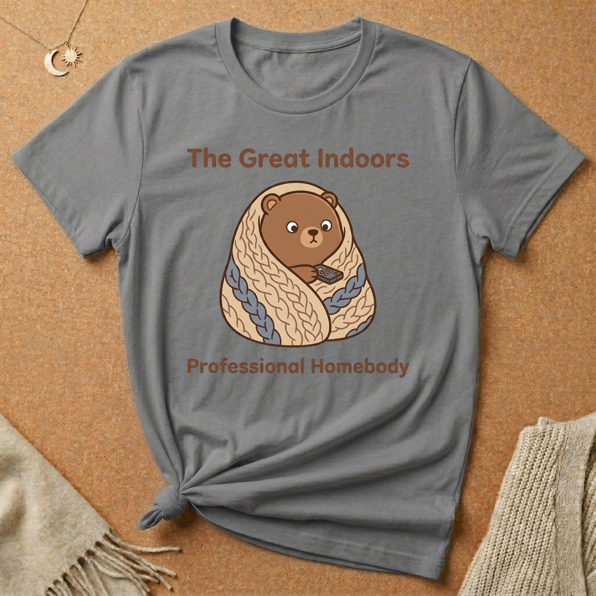 The Great Indoors Tee – "Professional Homebody" Cozy Bear Tee