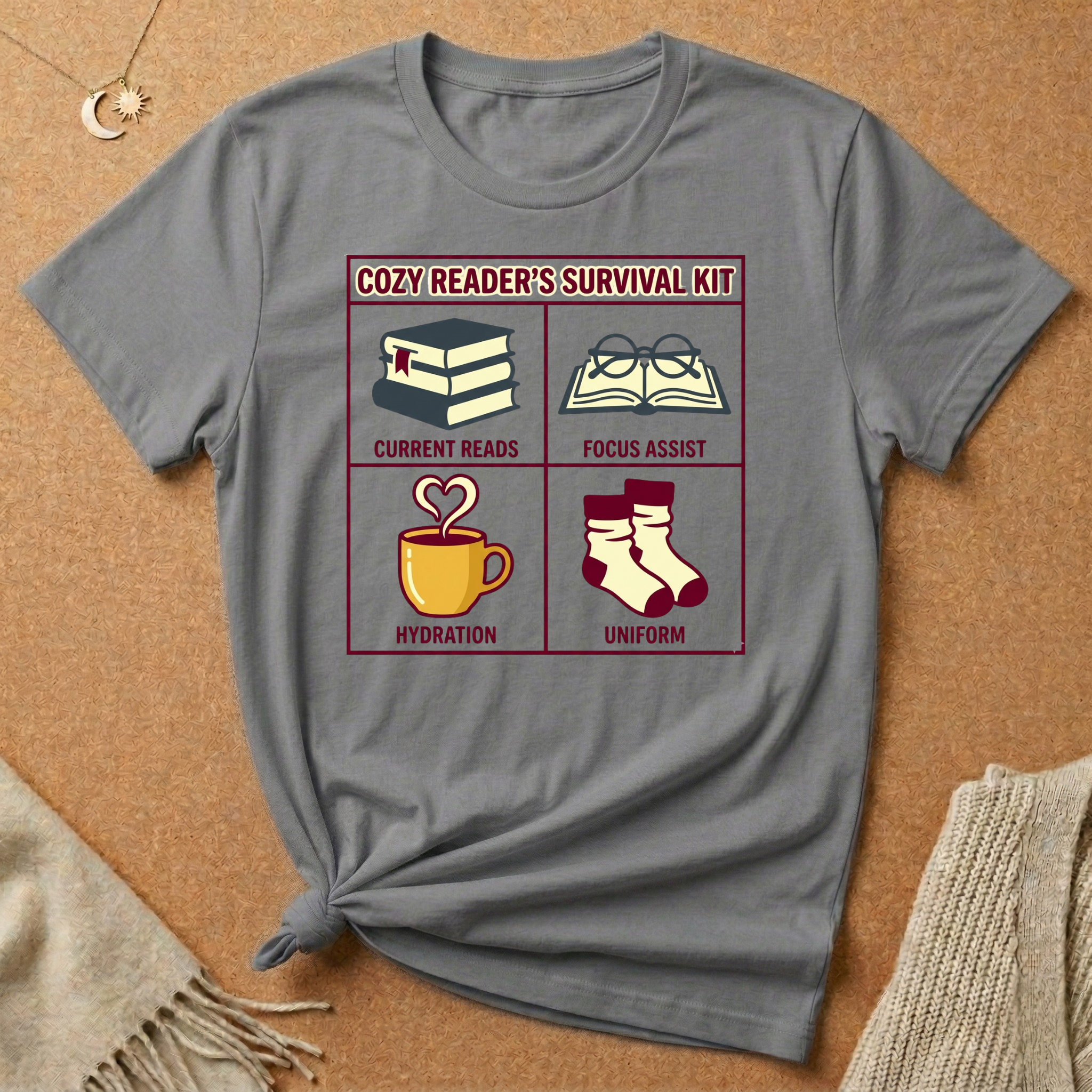 Cozy Reader's Survival Kit Tee