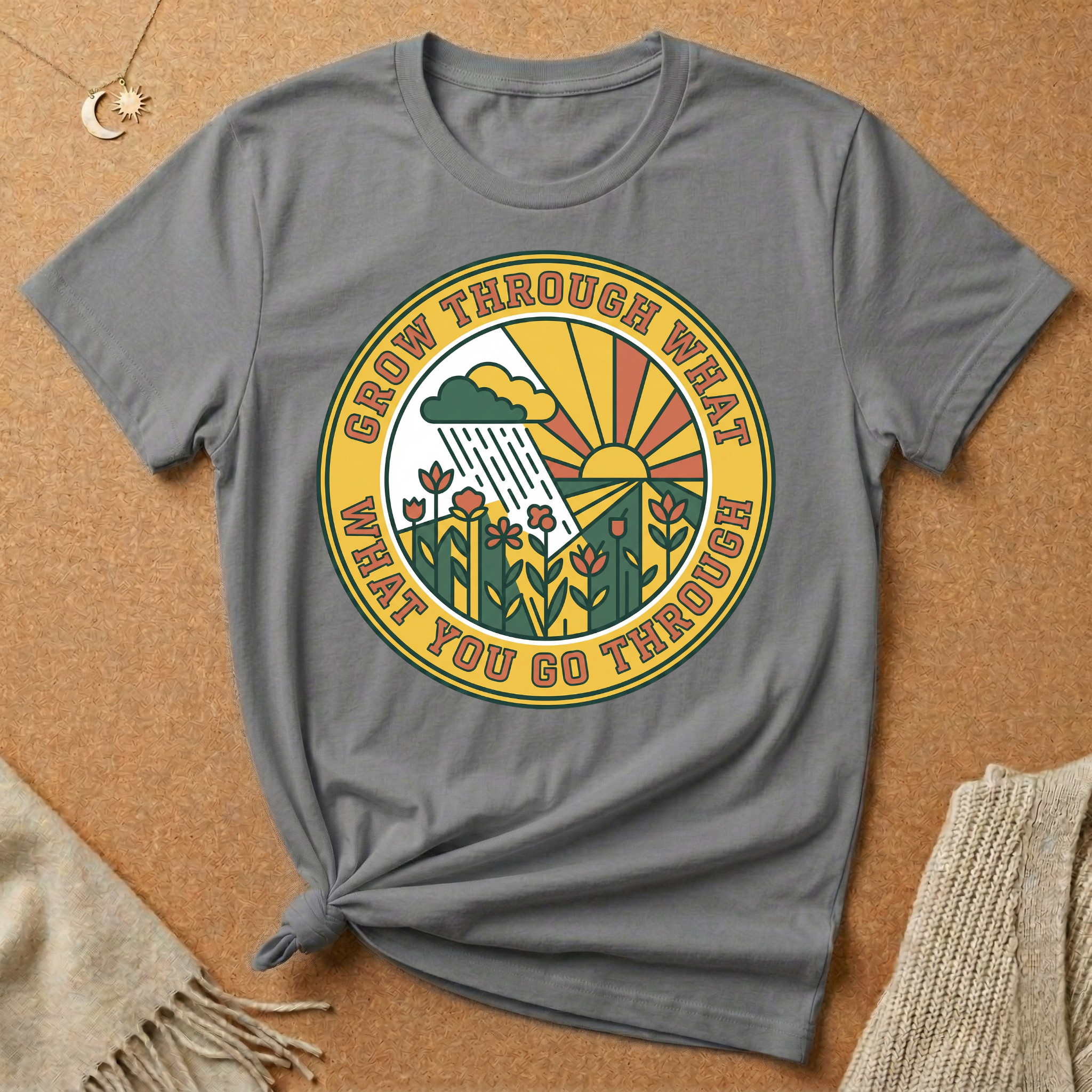Grow Through What You Go Through Weather Badge Tee