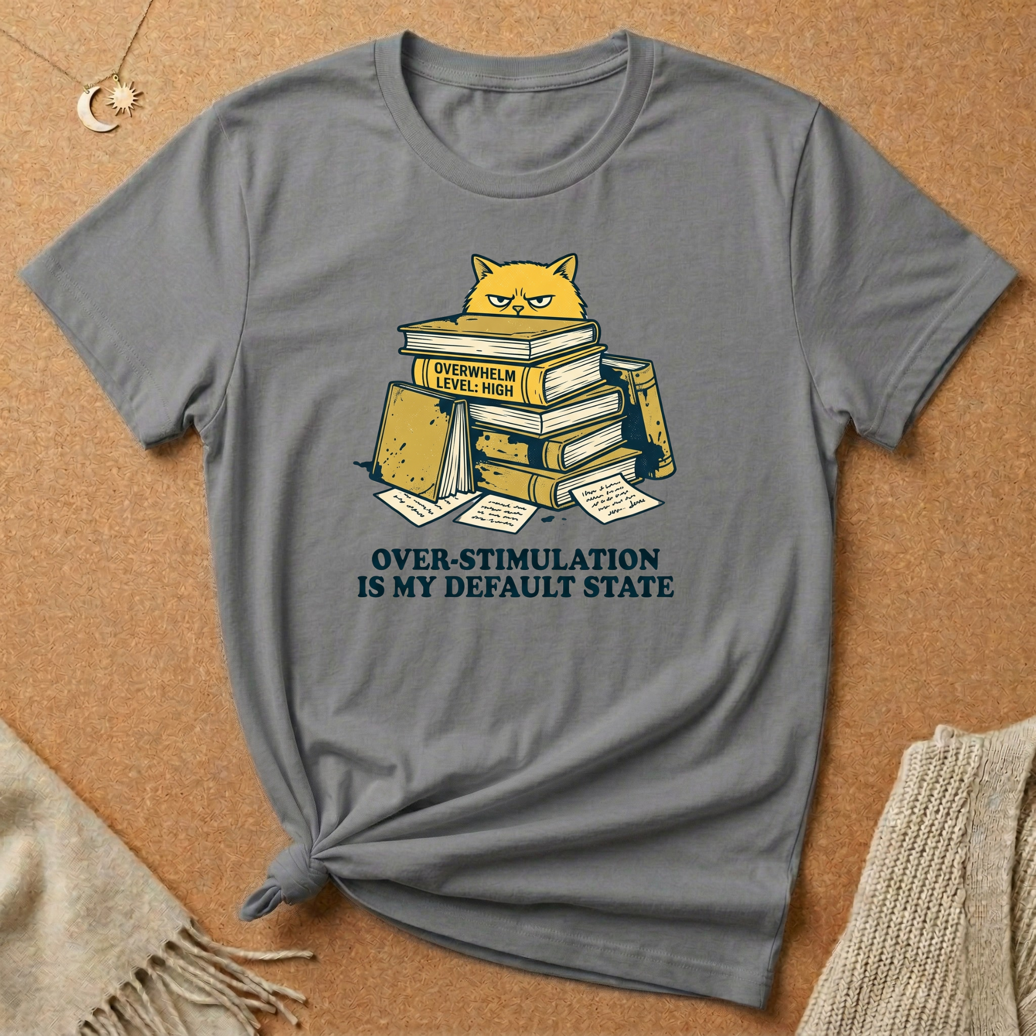 Overstimulated Cat Tee