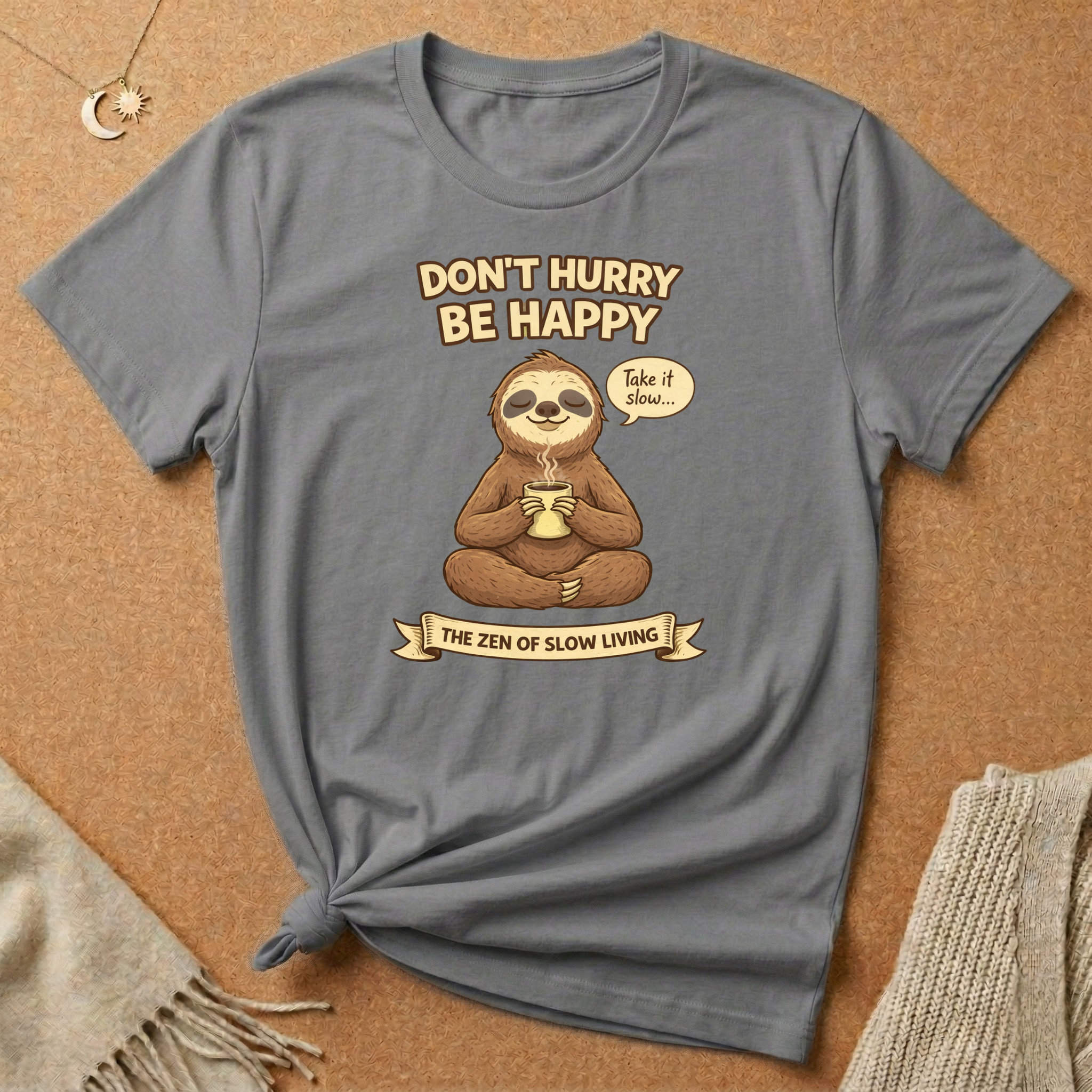 Don't Hurry Be Happy Sloth Tee