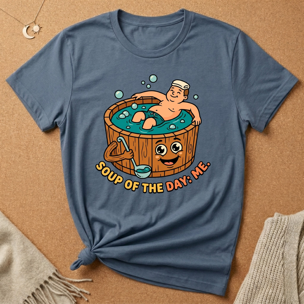 Soup of the Day: Me. Hot tub Tee