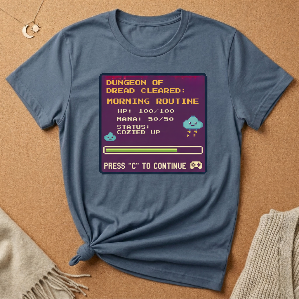 Dungeon of Dread Cleared: Morning Routine Game Tee