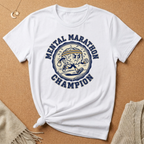 Mental Marathon Champion Brain Badge Tee