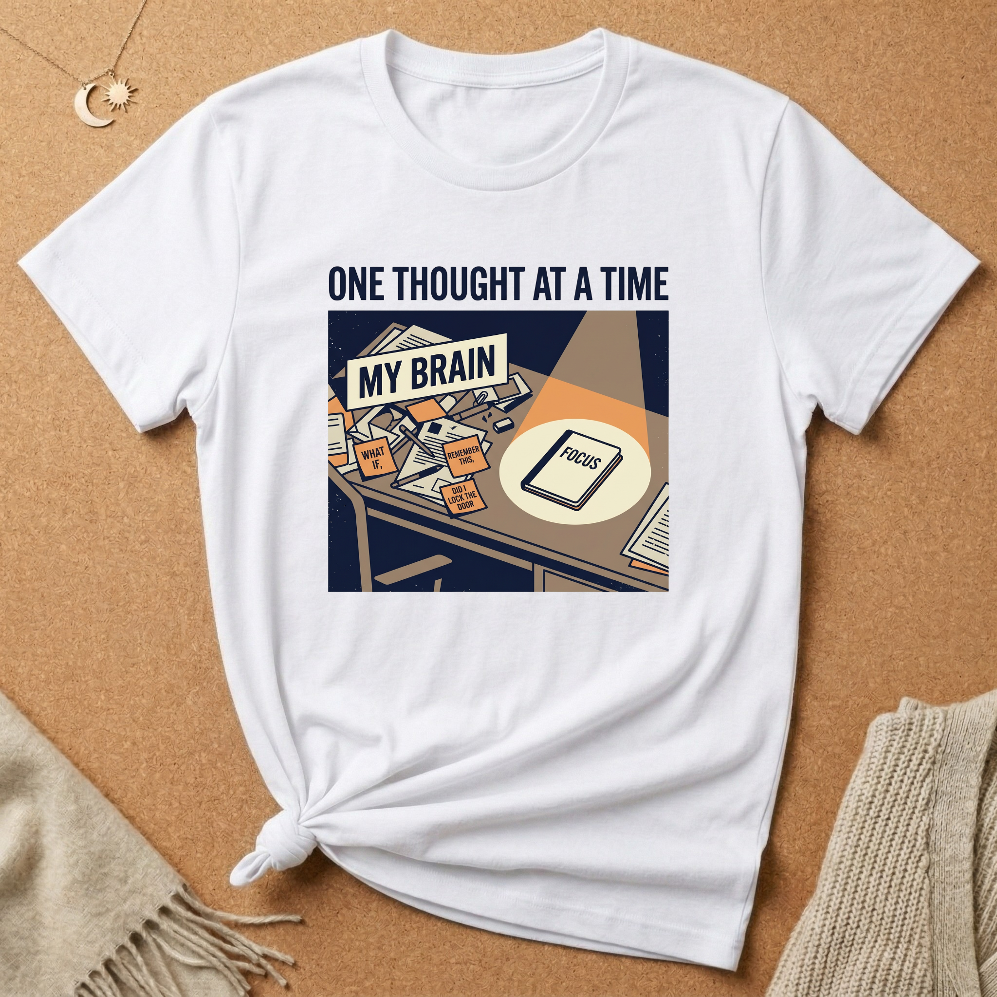 One Thought At a Time Office Desk Tee