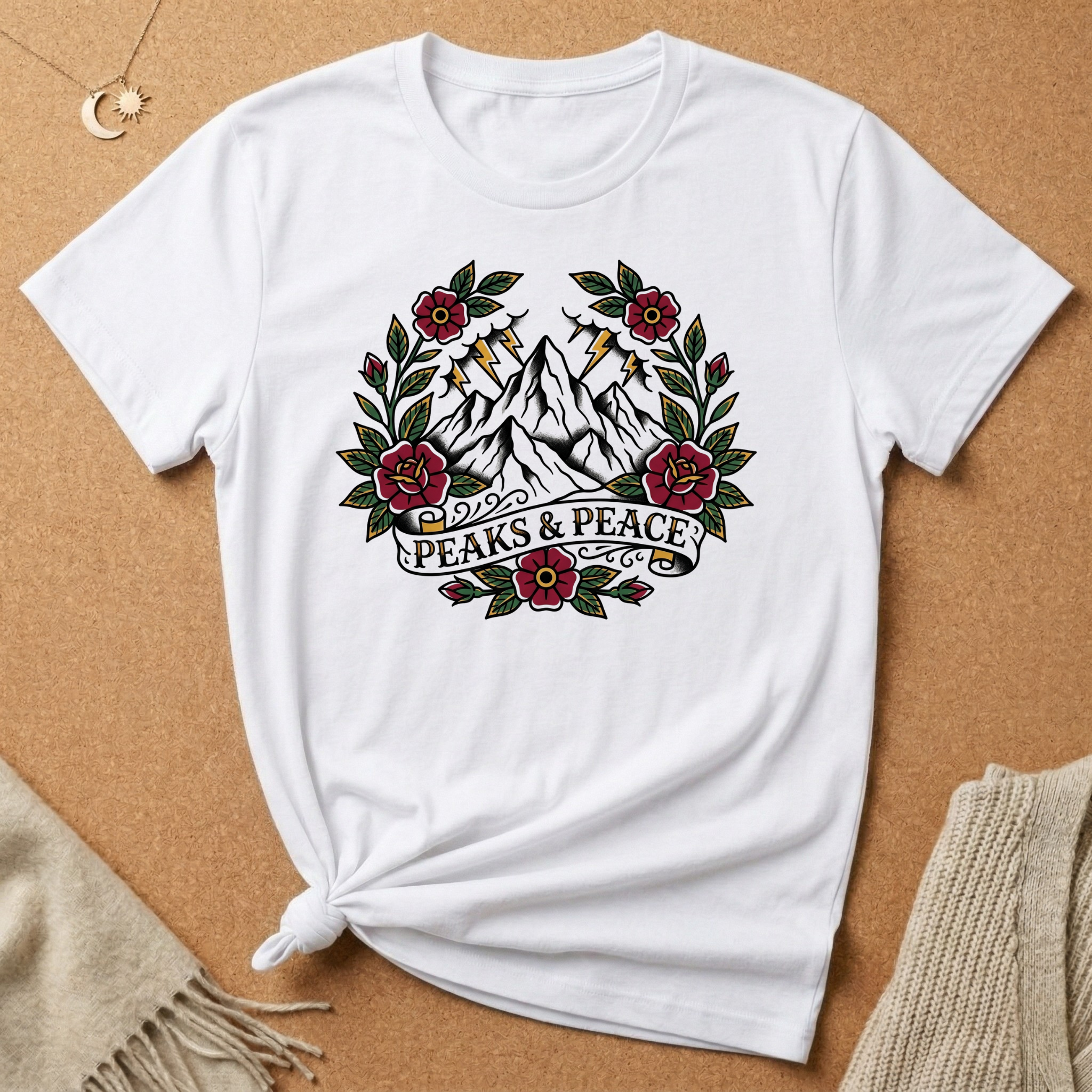 Peaks and Peace Tatoo Tee