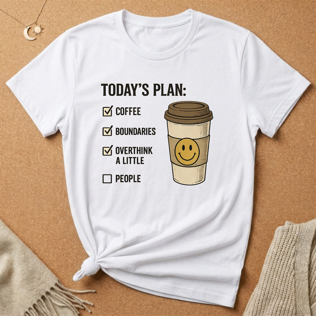 Today's Plan: Coffee Boundaries Overthink Tee