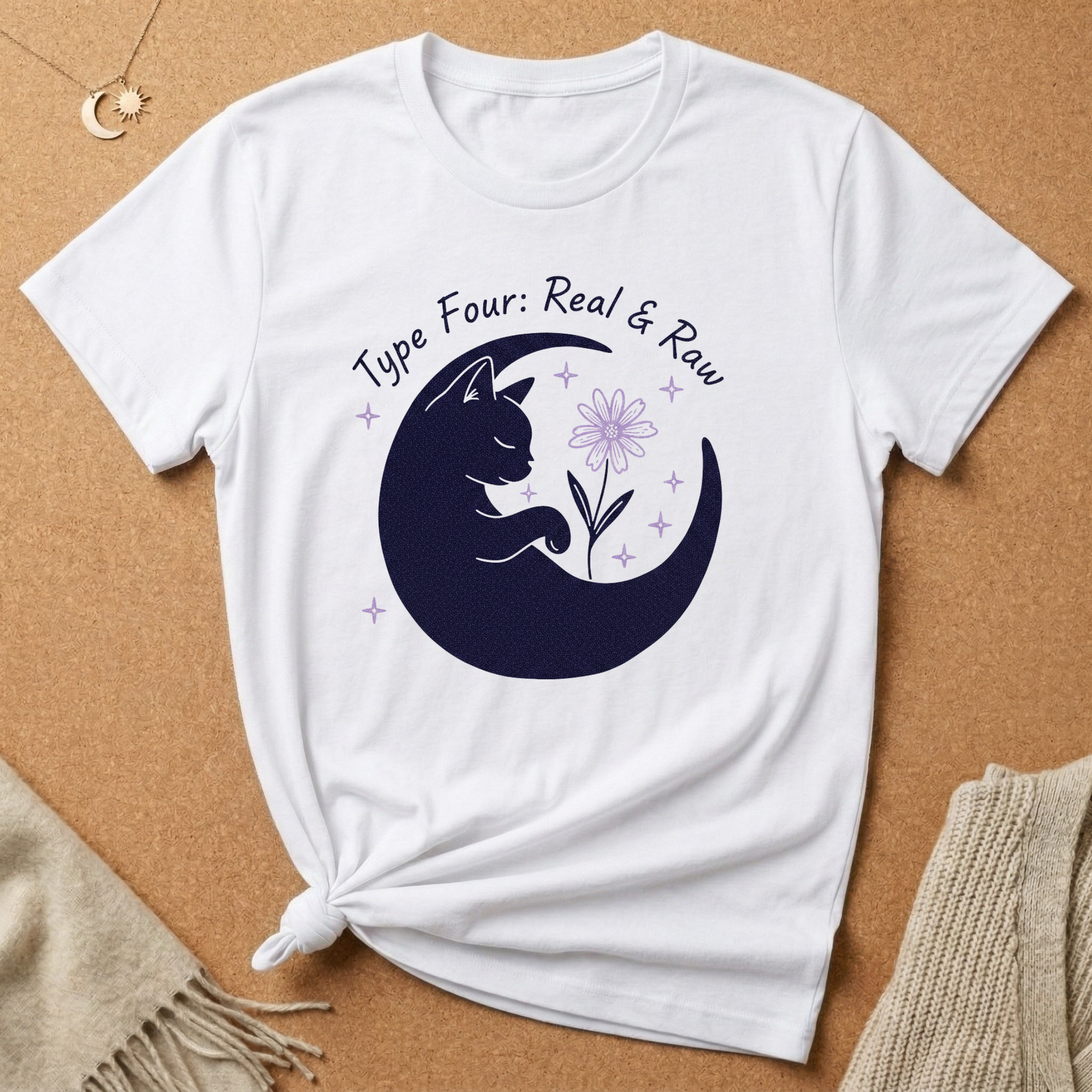 Enneagram Type 4: Real & Raw Cat Moon Tee